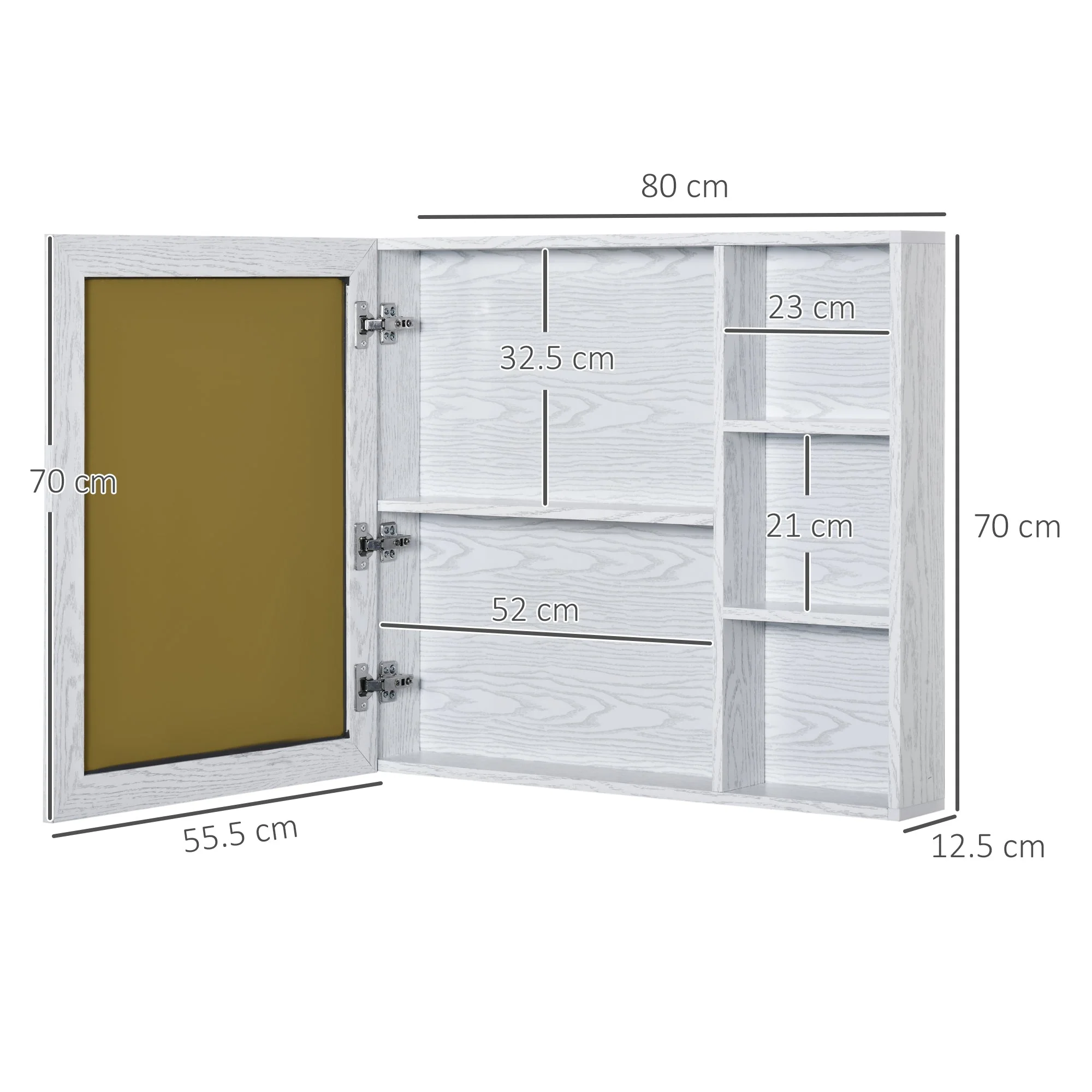 kleankin Bathroom Cabinet with Mirror - Image 3