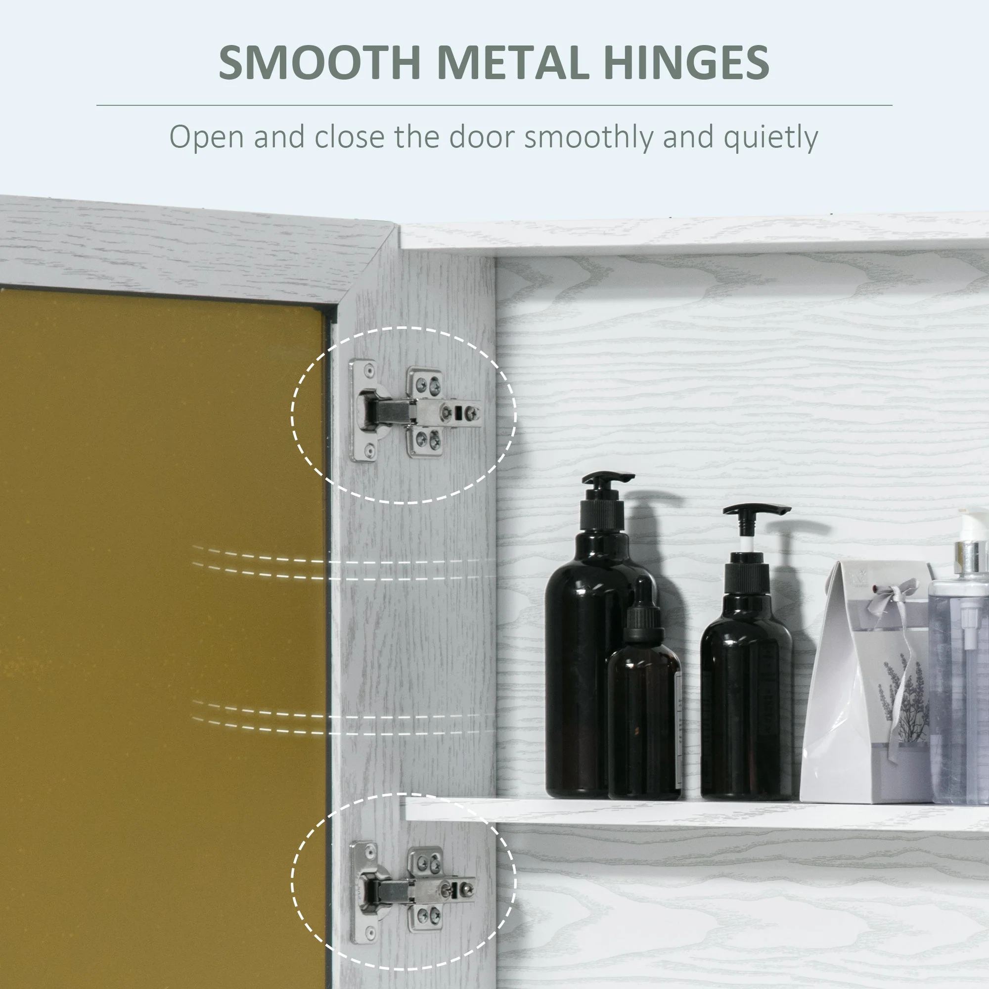 kleankin Bathroom Cabinet with Mirror - Image 5