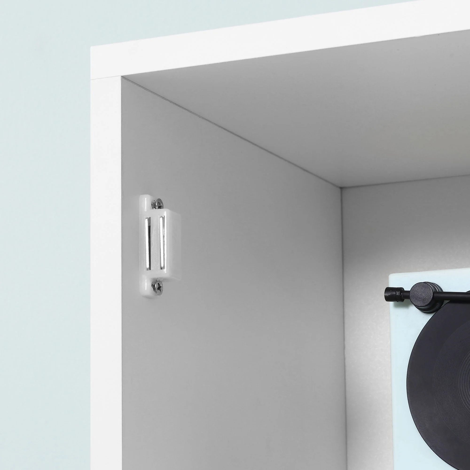kleankin Bathroom Floor Cabinet Narrow Storage Cabinet with Mirror Adjustable Shelves - Image 9