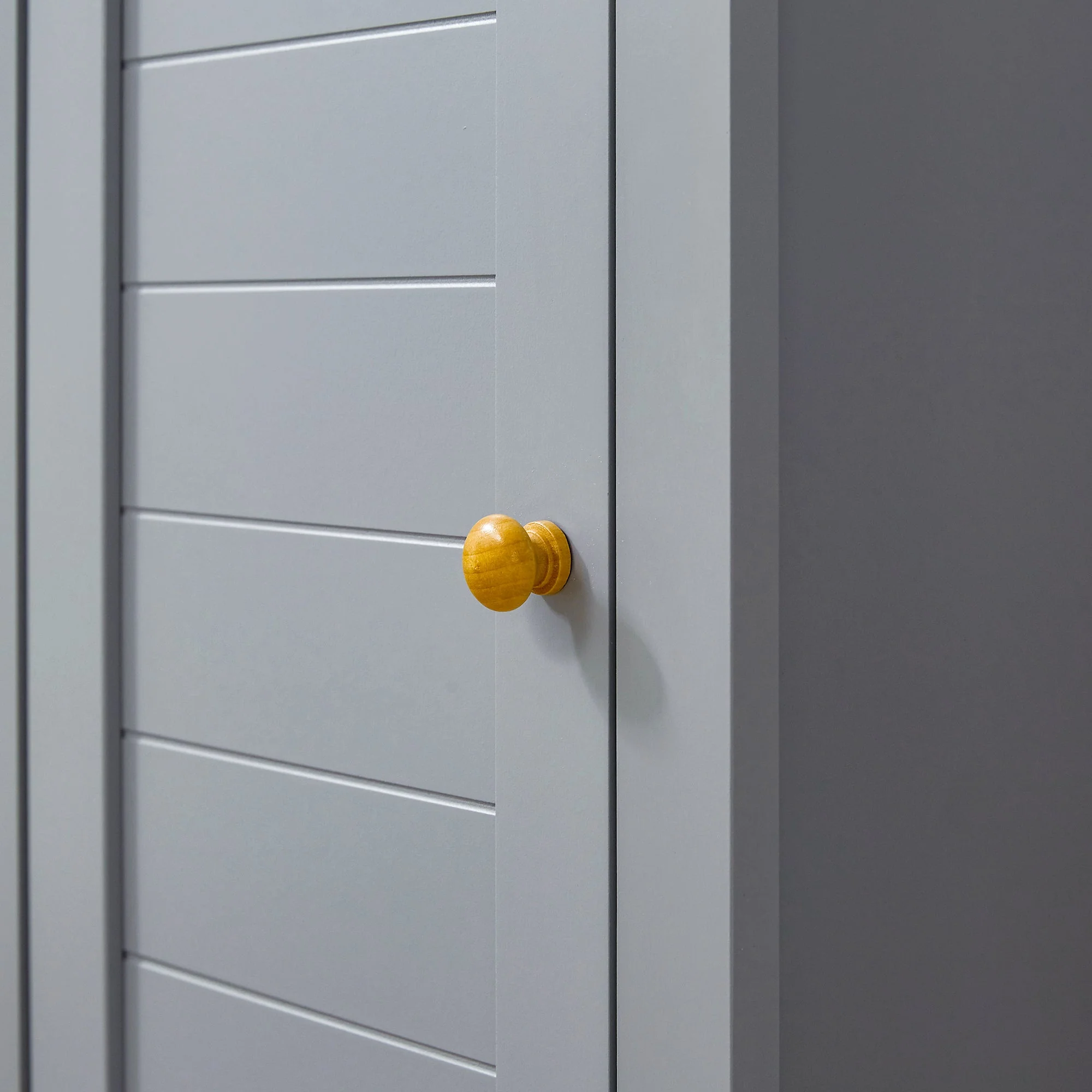 kleankin Bathroom Floor Storage Cabinet with 3 Tier Shelf and Cupboard with Door - Image 7