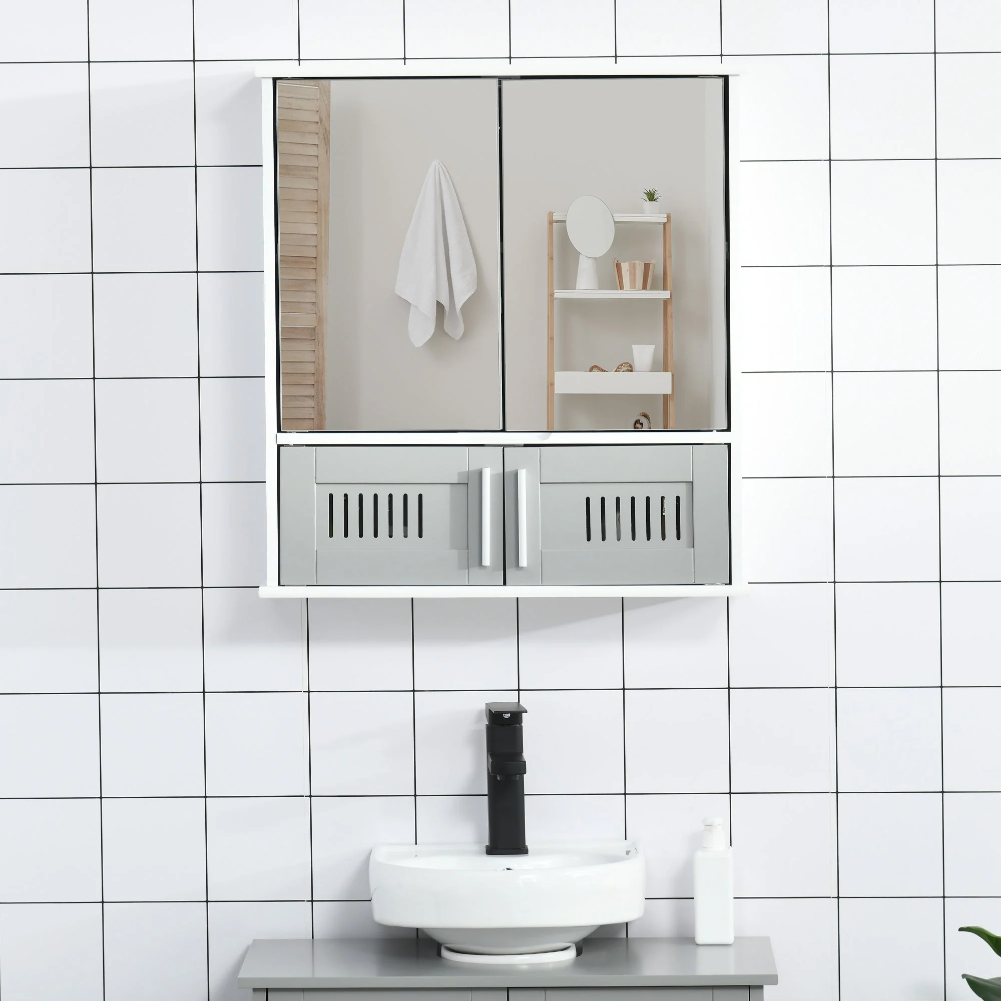kleankin Bathroom Mirror Cabinet - Image 2