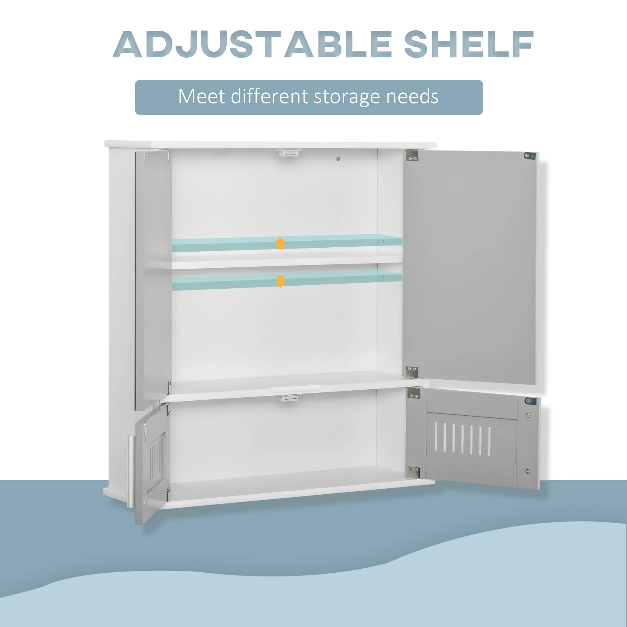 kleankin Bathroom Mirror Cabinet - Image 4