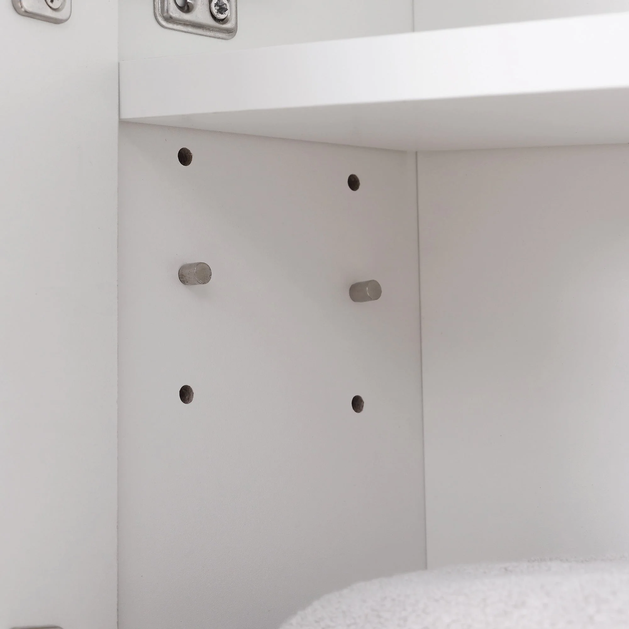 kleankin Bathroom Mirror Cabinet Wall-Mounted Storage w/ Double Door Adjustable Shelf - White - Image 9