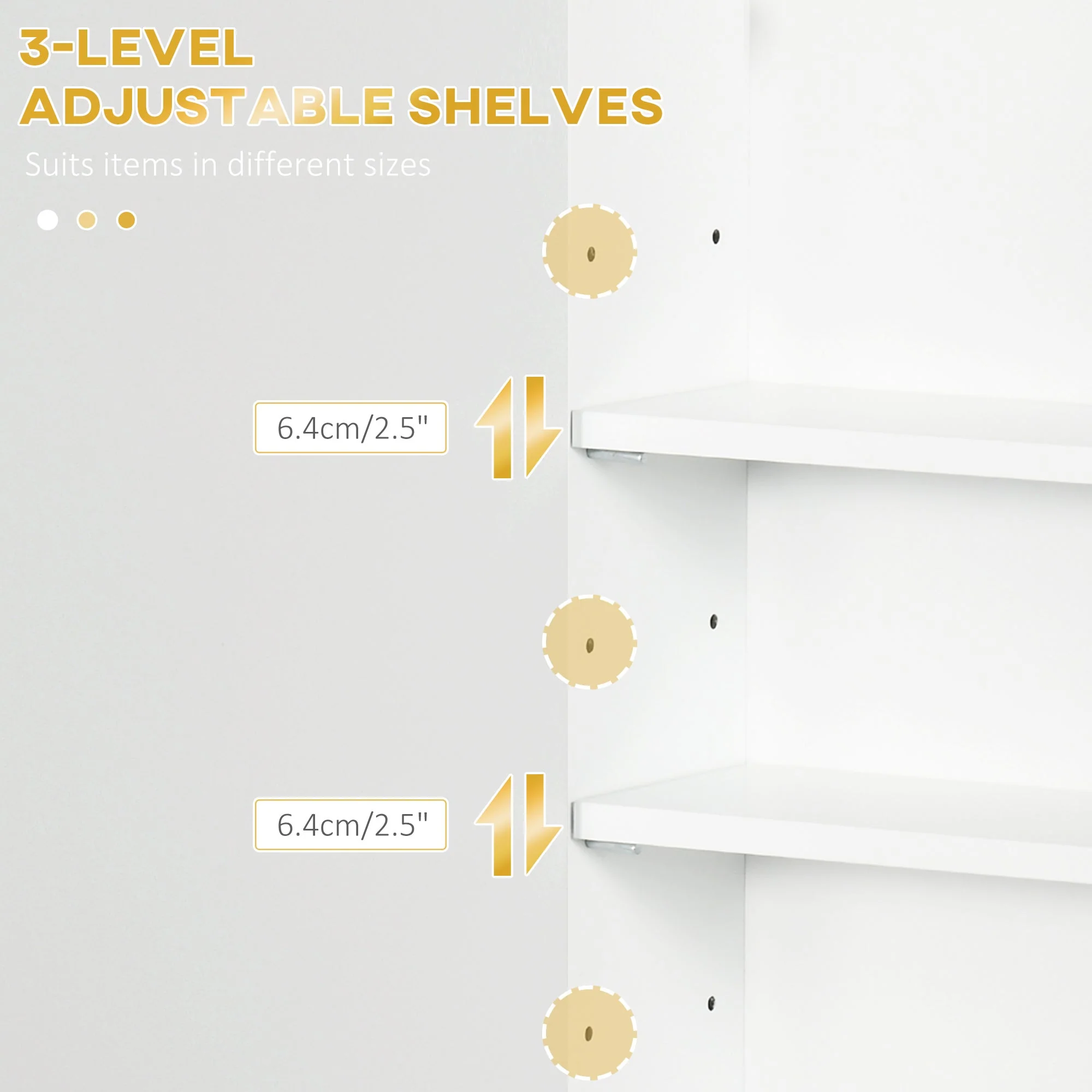 kleankin Bathroom Wall Cabinet - Image 4