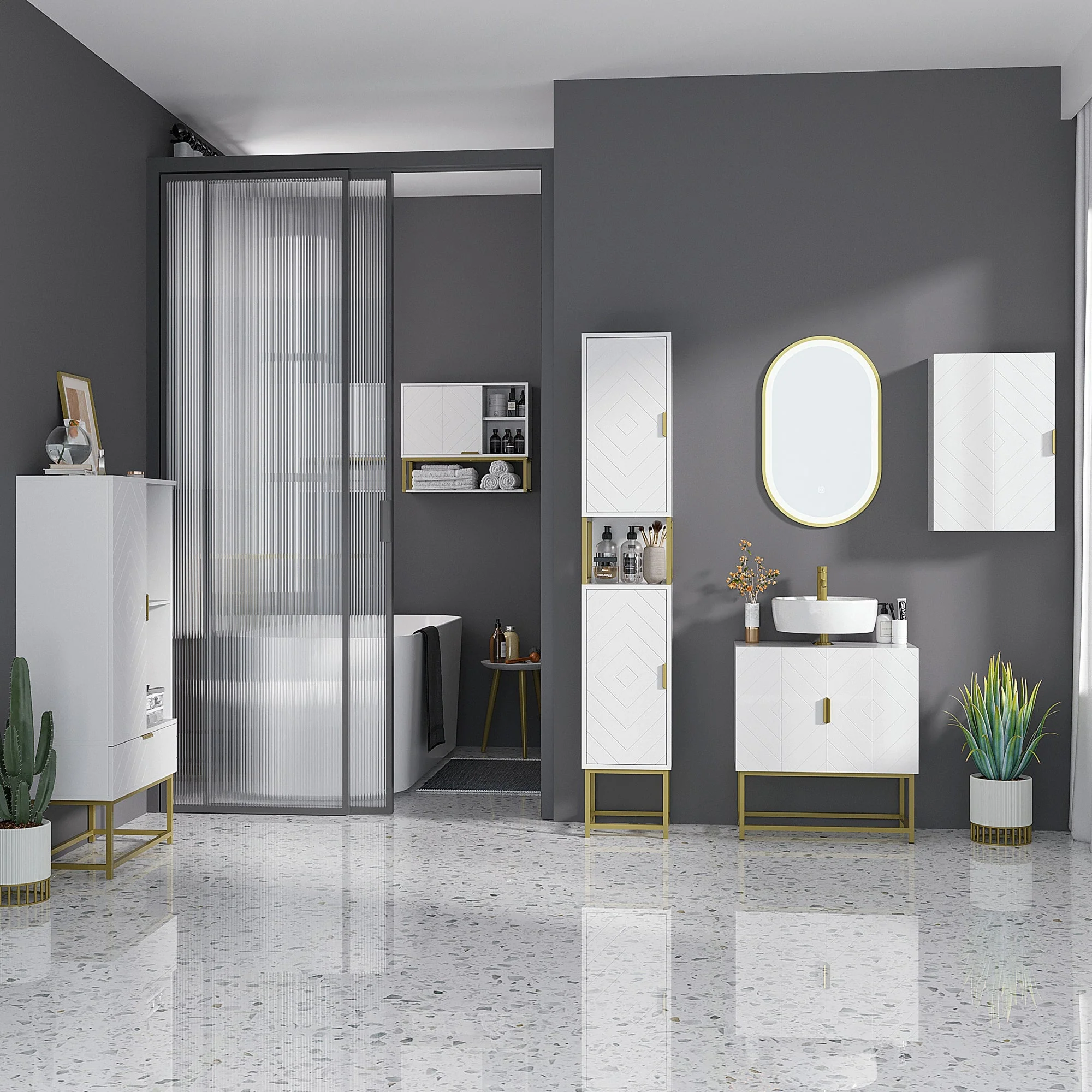 kleankin Bathroom Wall Cabinet - Image 6