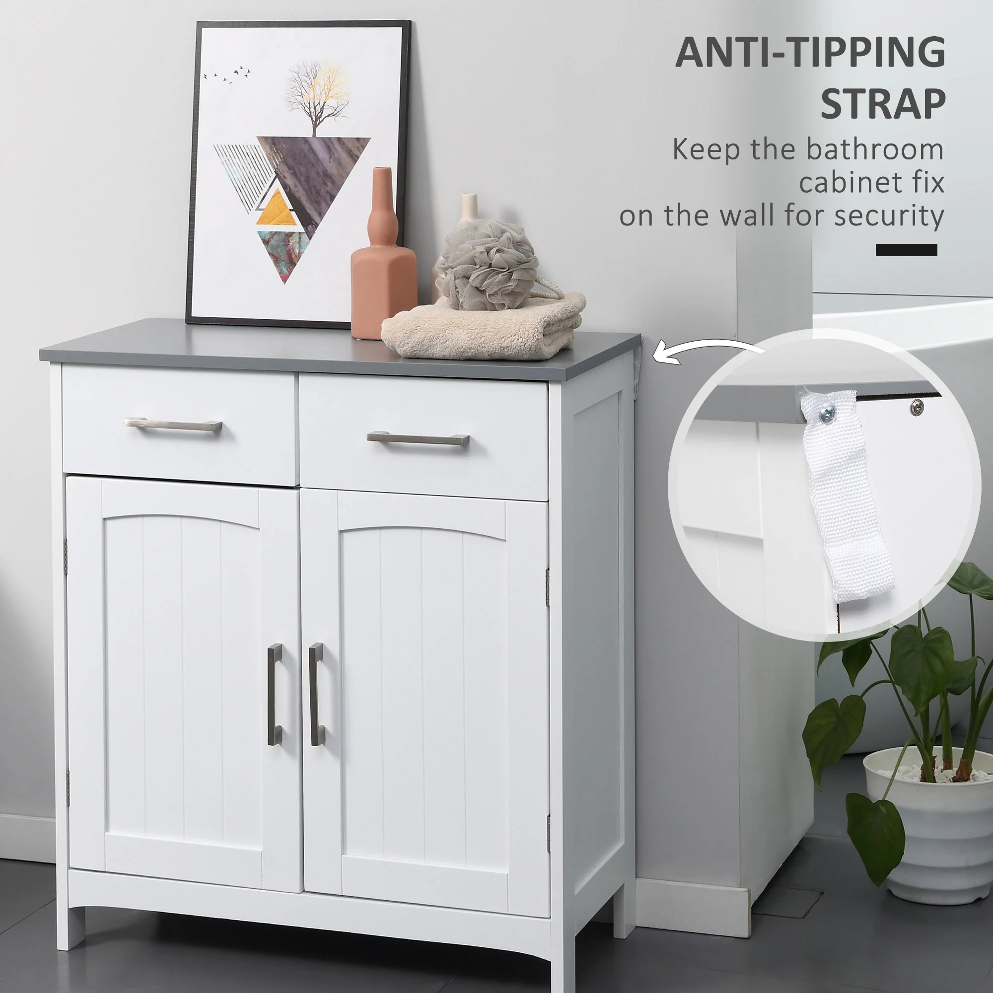 kleankin Freestanding Bathroom Cabinet - Image 5