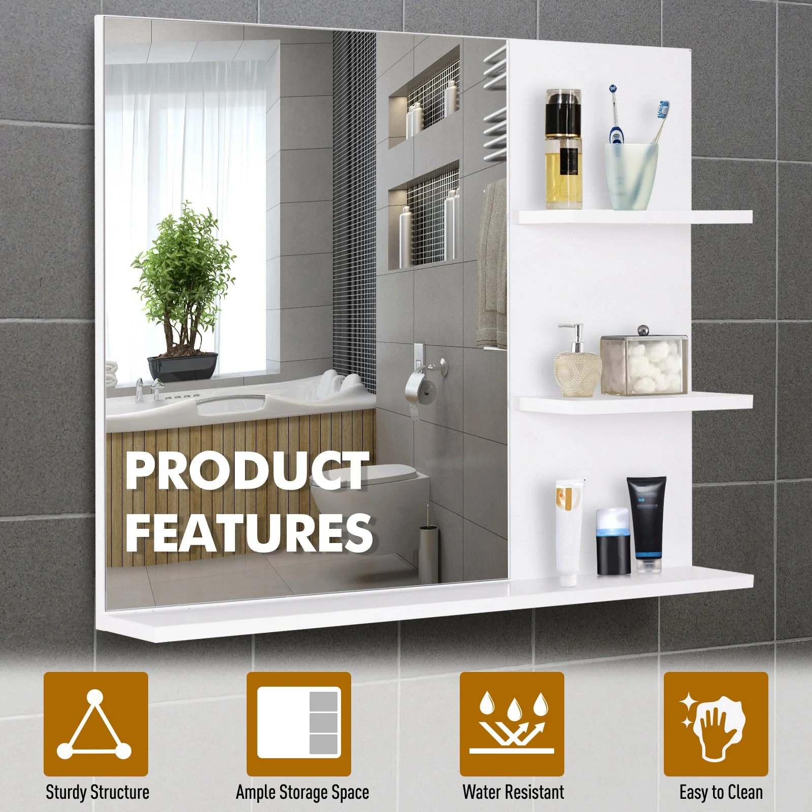 kleankin Modern Bathroom Mirror - Image 6