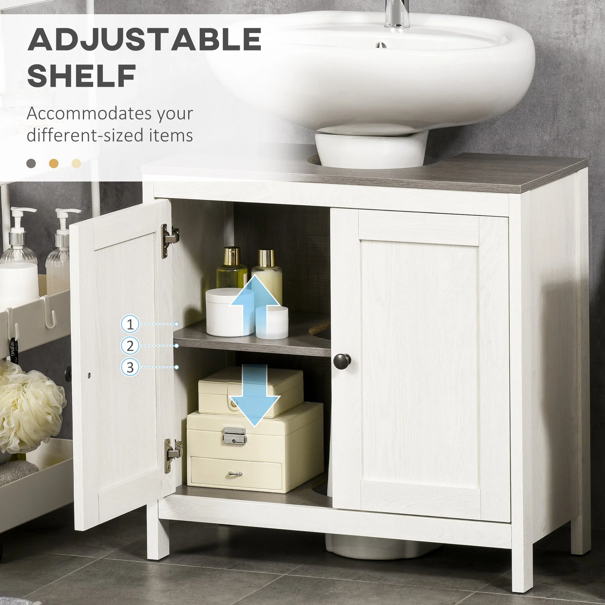 Kleankin Modern Bathroom Sink Cabinet - Image 5