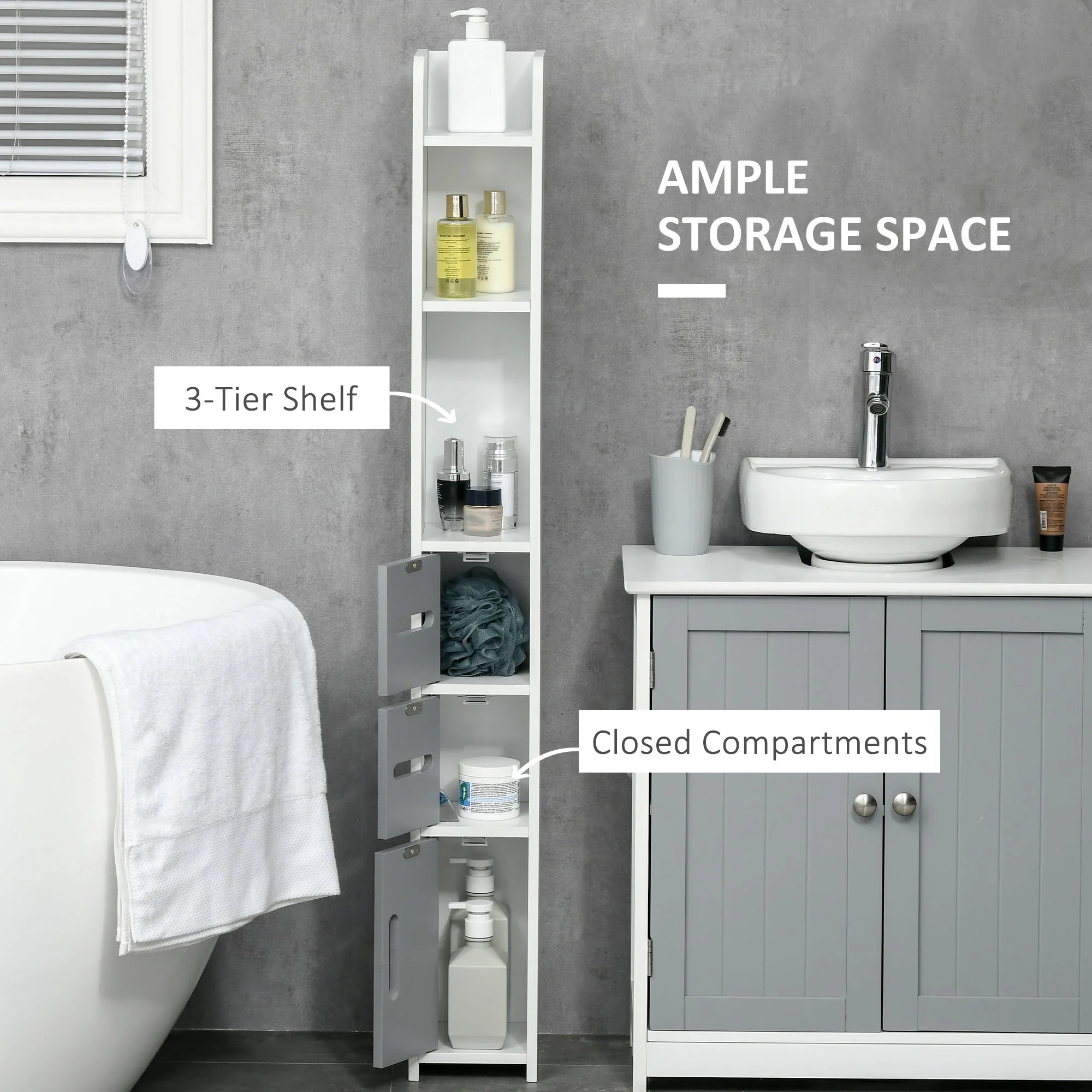 kleankin Modern Bathroom Storage Cabinet - Image 3