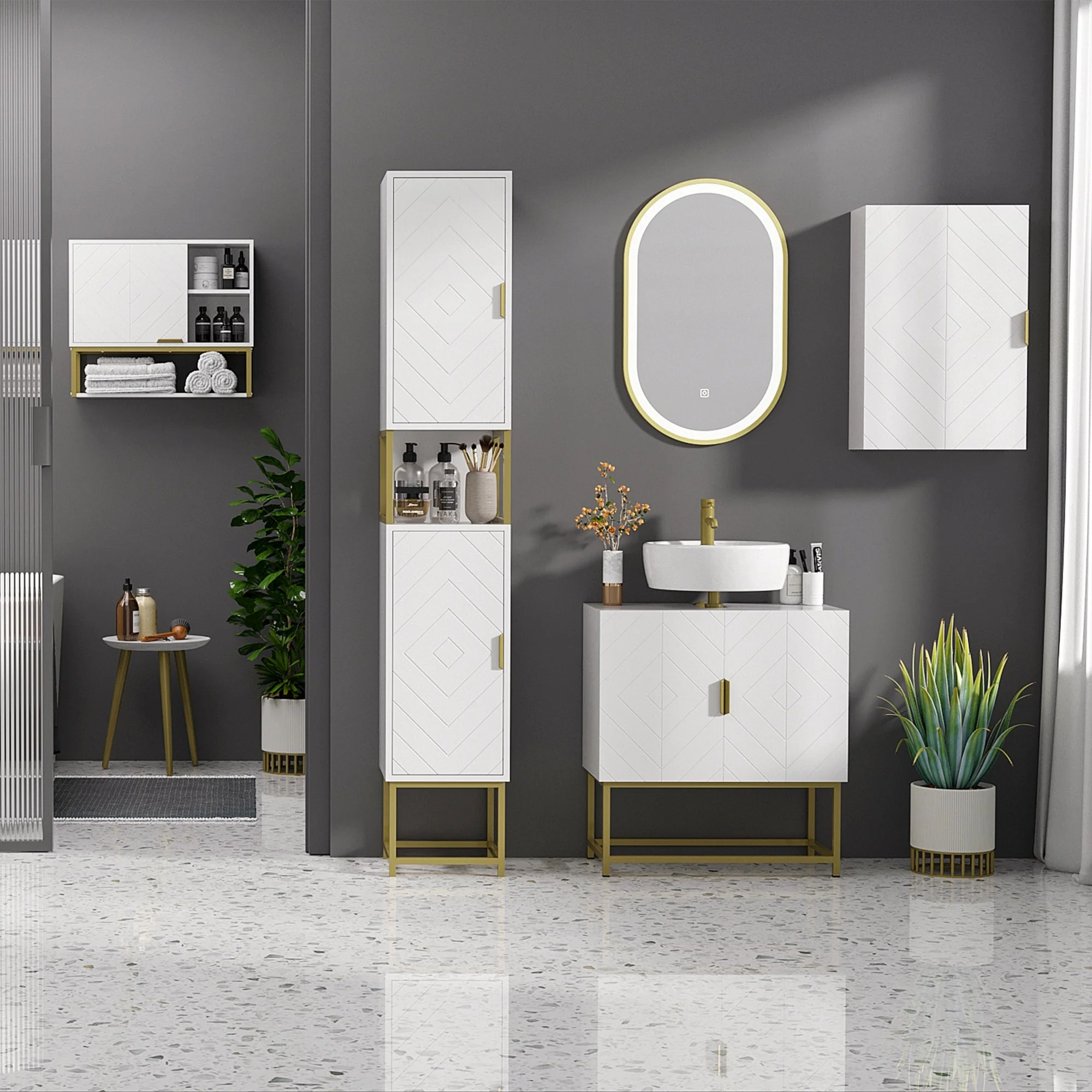 kleankin Narrow Bathroom Storage Cabinet - Image 3