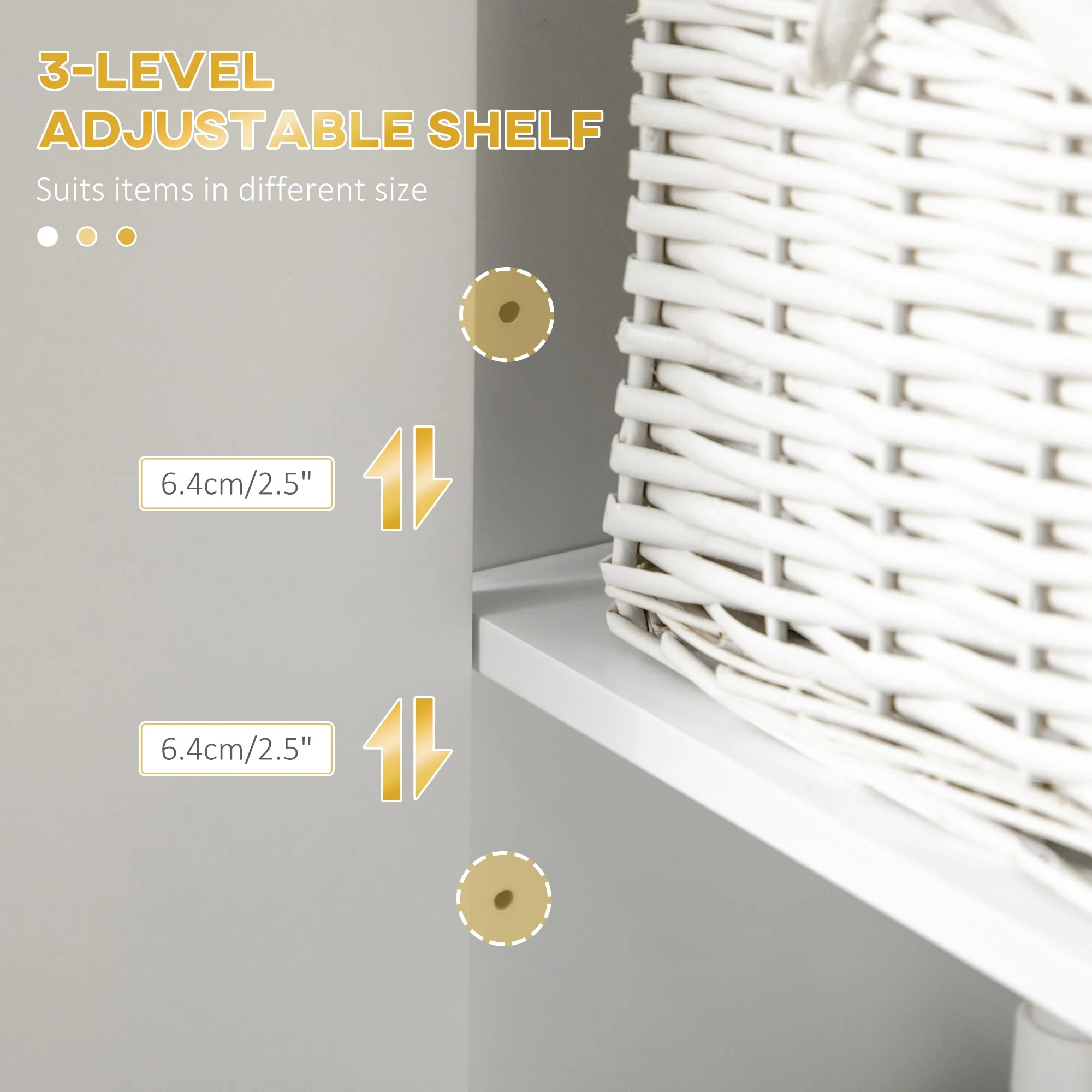 kleankin Narrow Bathroom Storage Cabinet - Image 5