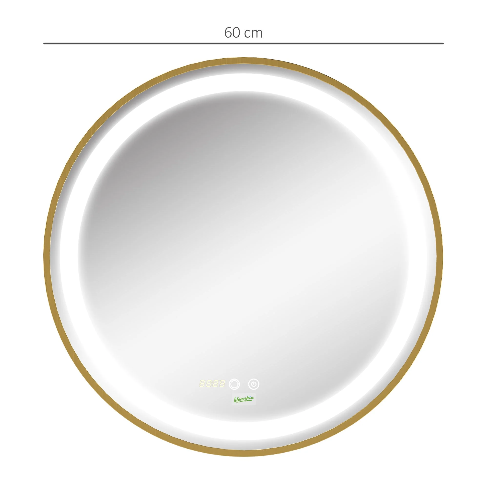 kleankin Round LED Bathroom Mirror - Image 3