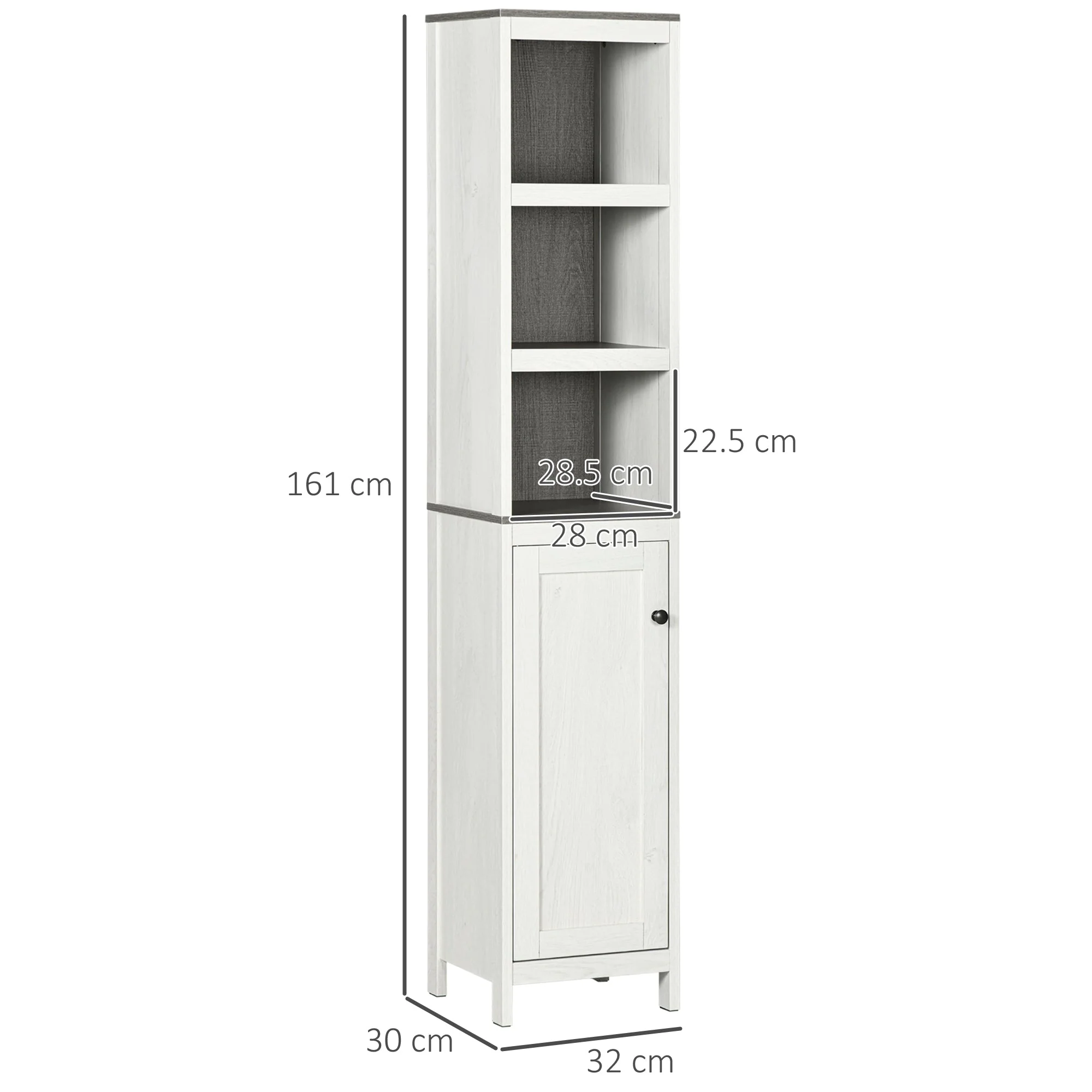 kleankin Tall Bathroom Storage Cabinet - Image 3