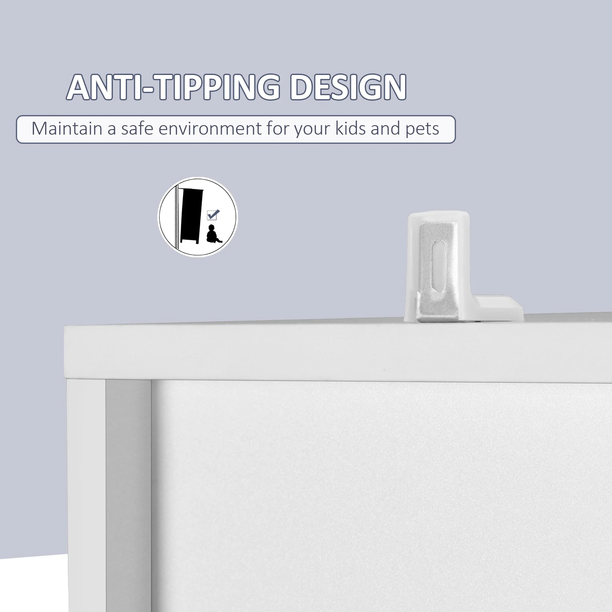 kleankin Tall Bathroom Storage Cabinet with Mirror - Image 5