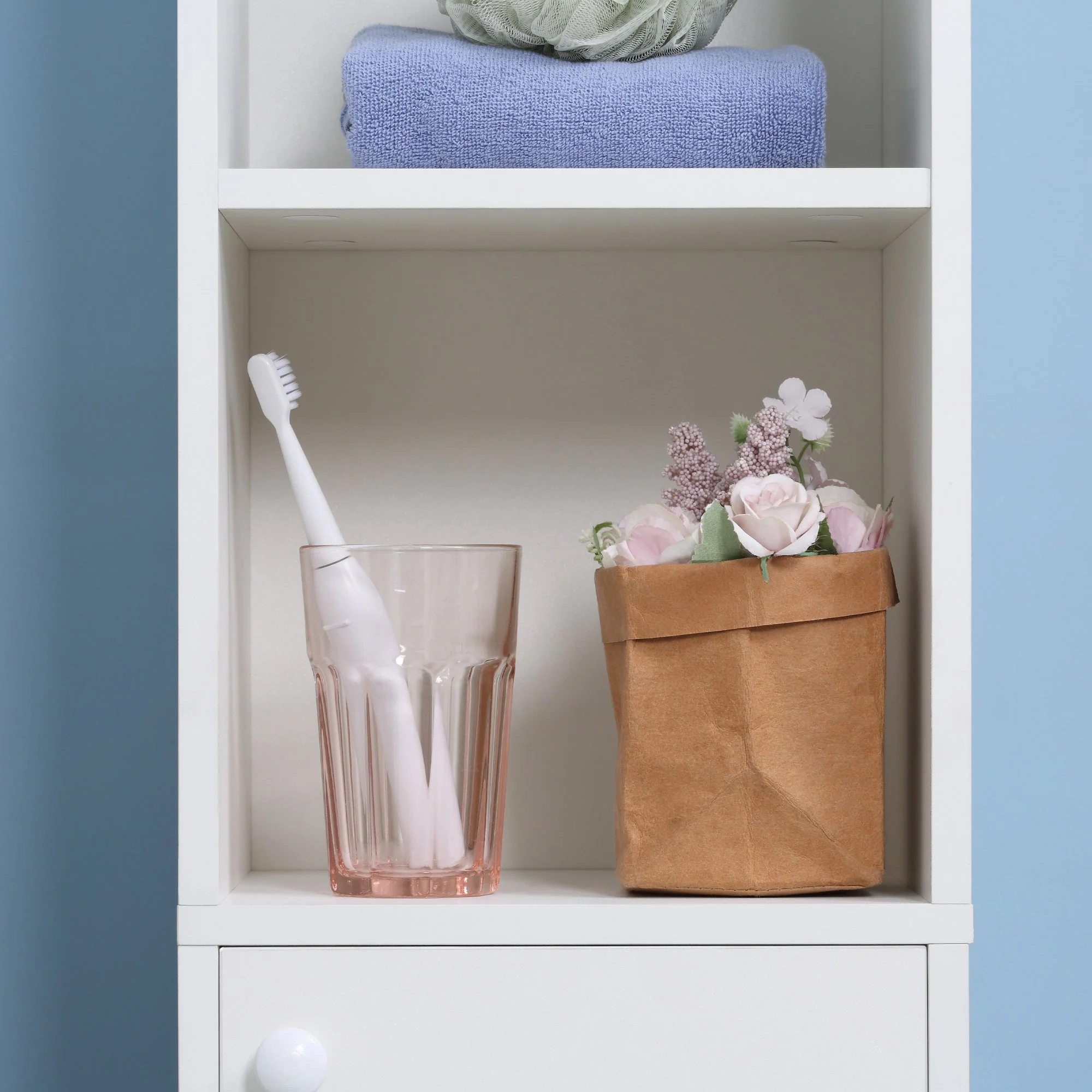 kleankin Tall Bathroom Storage Cabinet with Mirror - Image 6