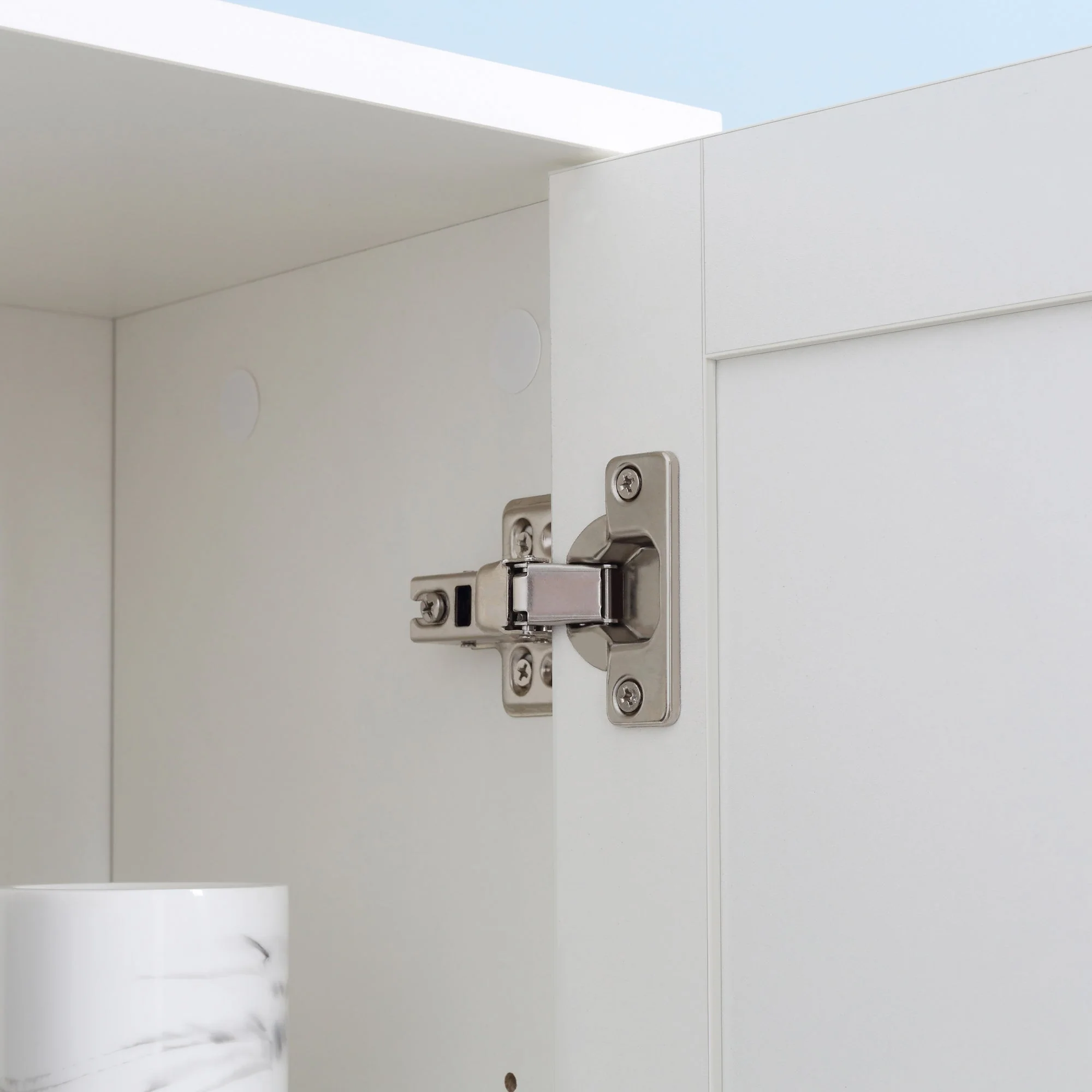 kleankin Tall Bathroom Storage Cabinet with Mirror - Image 7