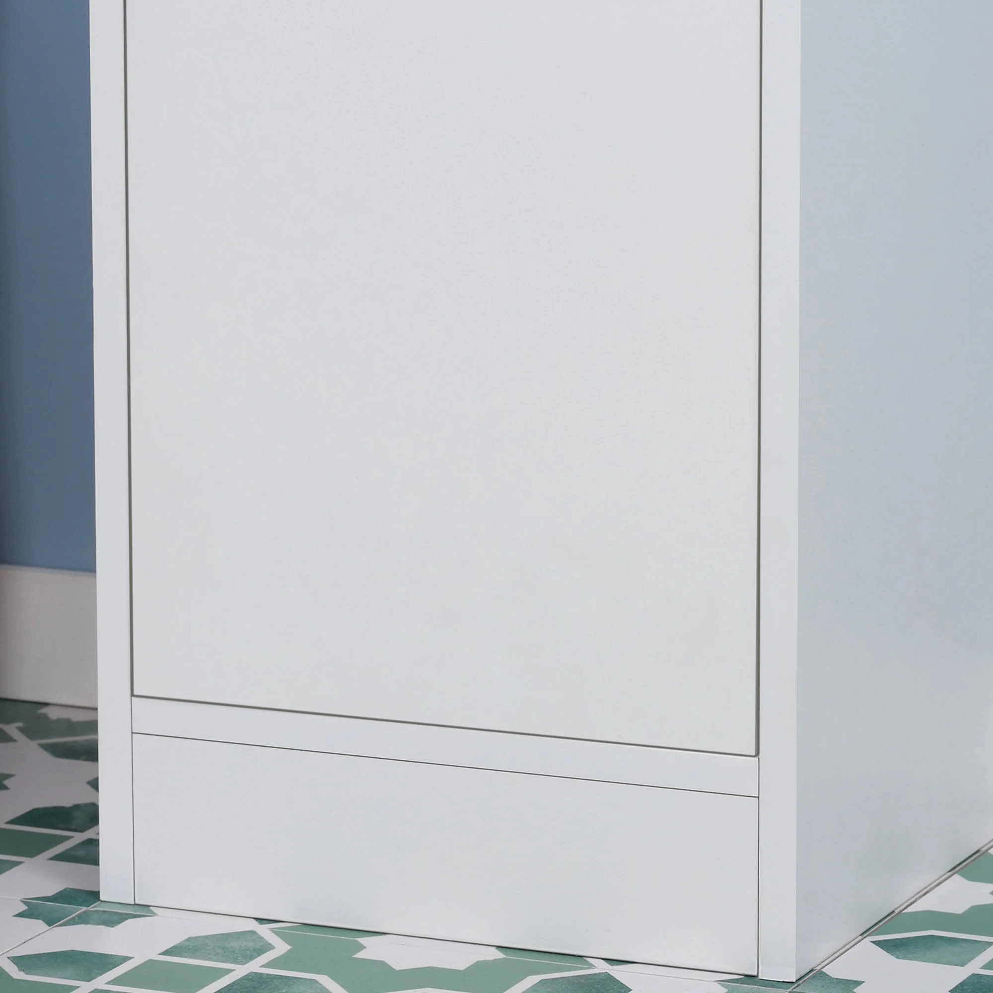 kleankin Tall Bathroom Storage Cabinet with Mirror - Image 8