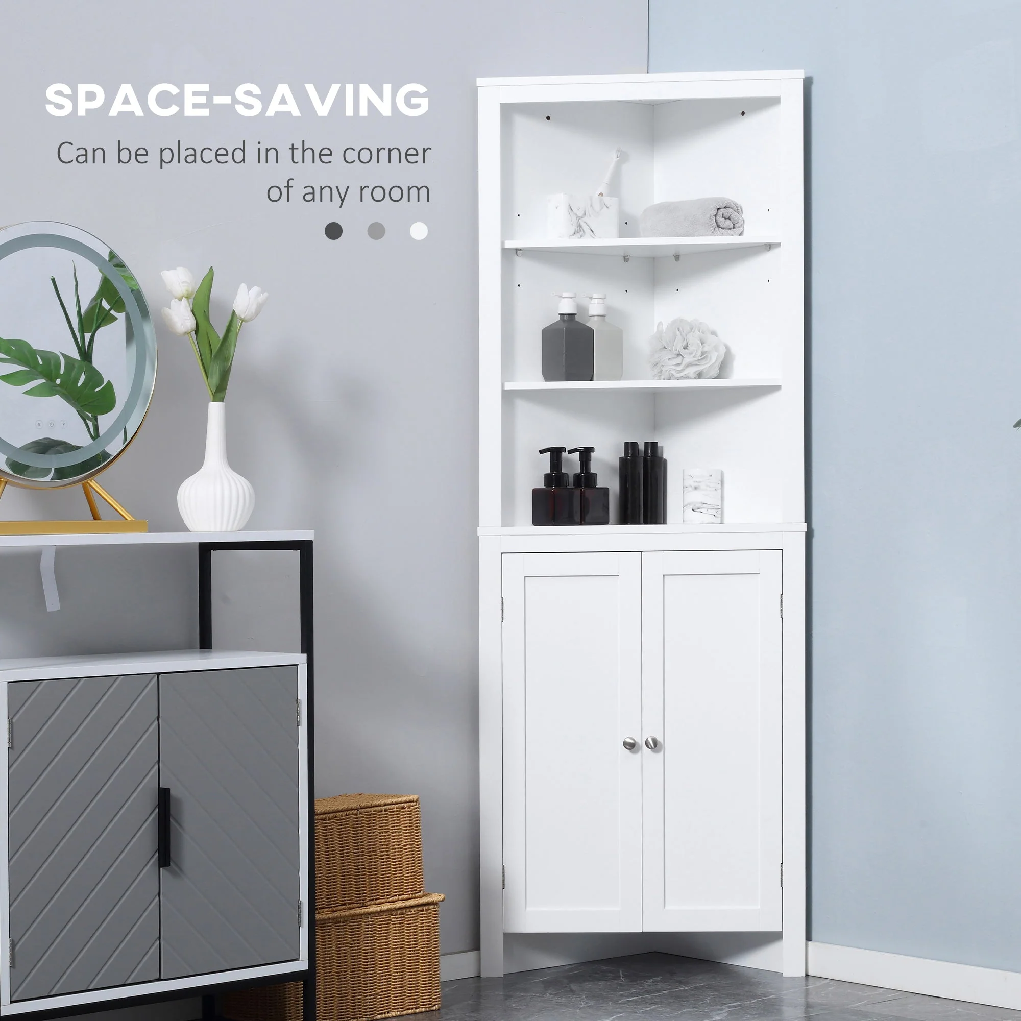 kleankin Triangle Bathroom Cabinet - Image 2