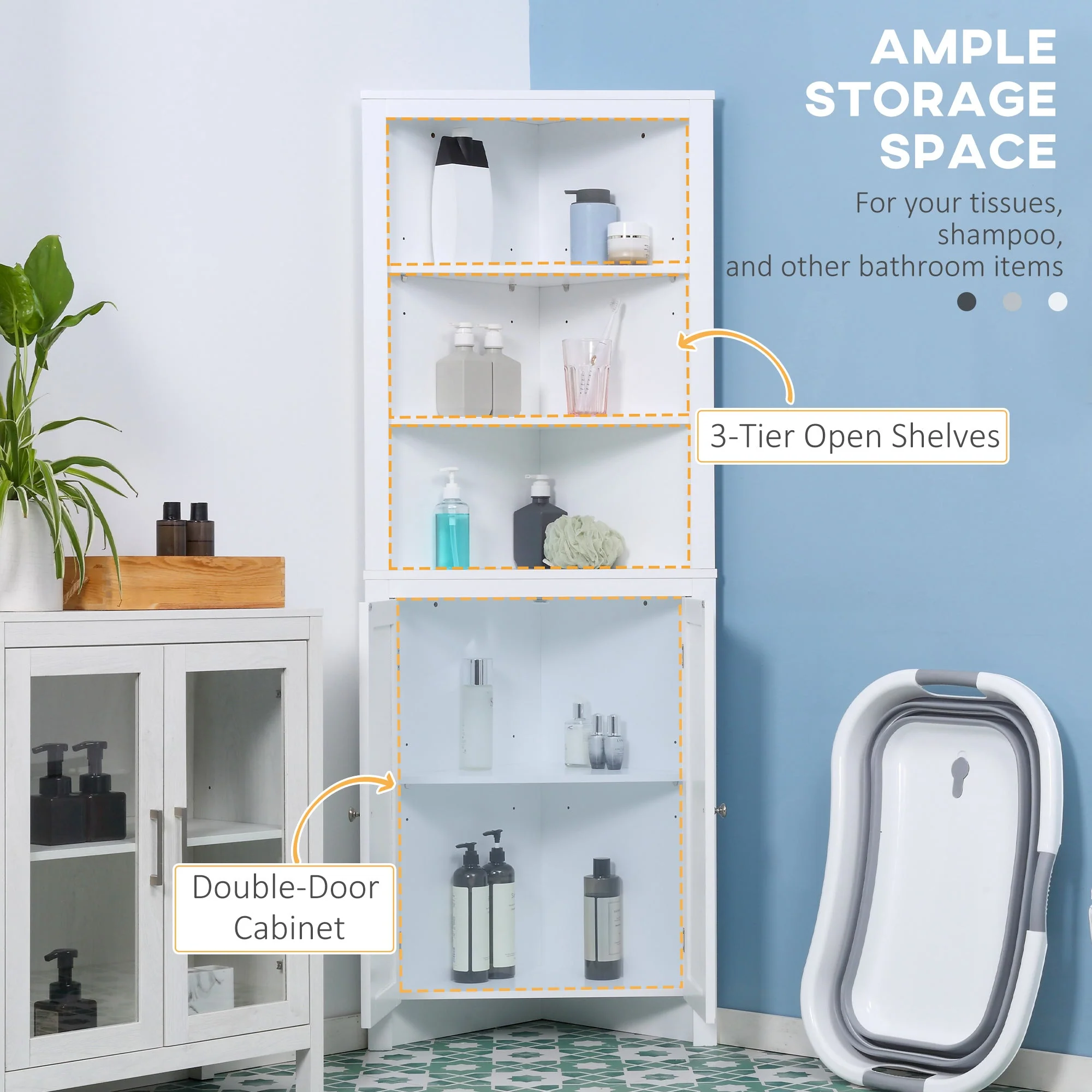kleankin Triangle Bathroom Cabinet - Image 3