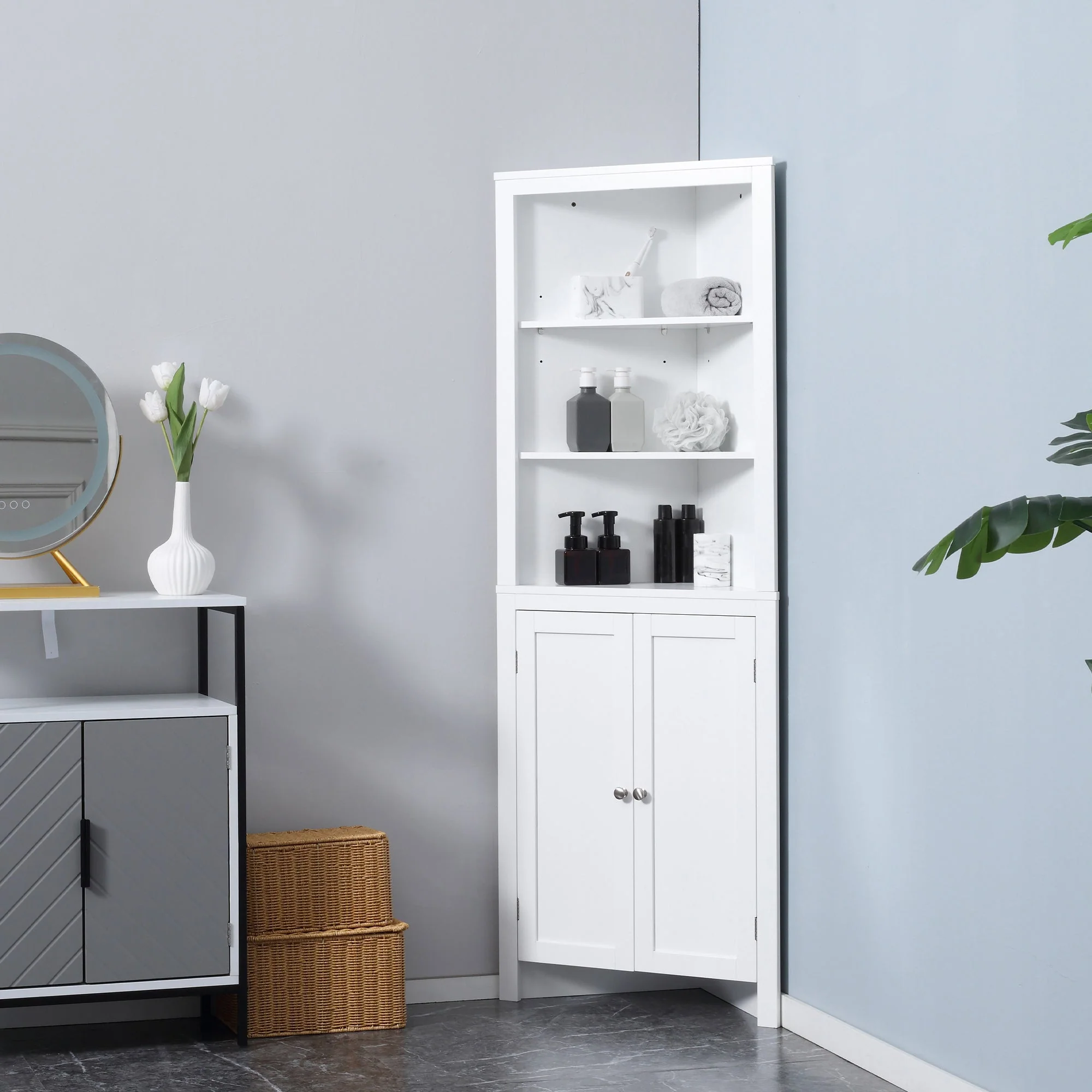 kleankin Triangle Bathroom Cabinet - Image 8