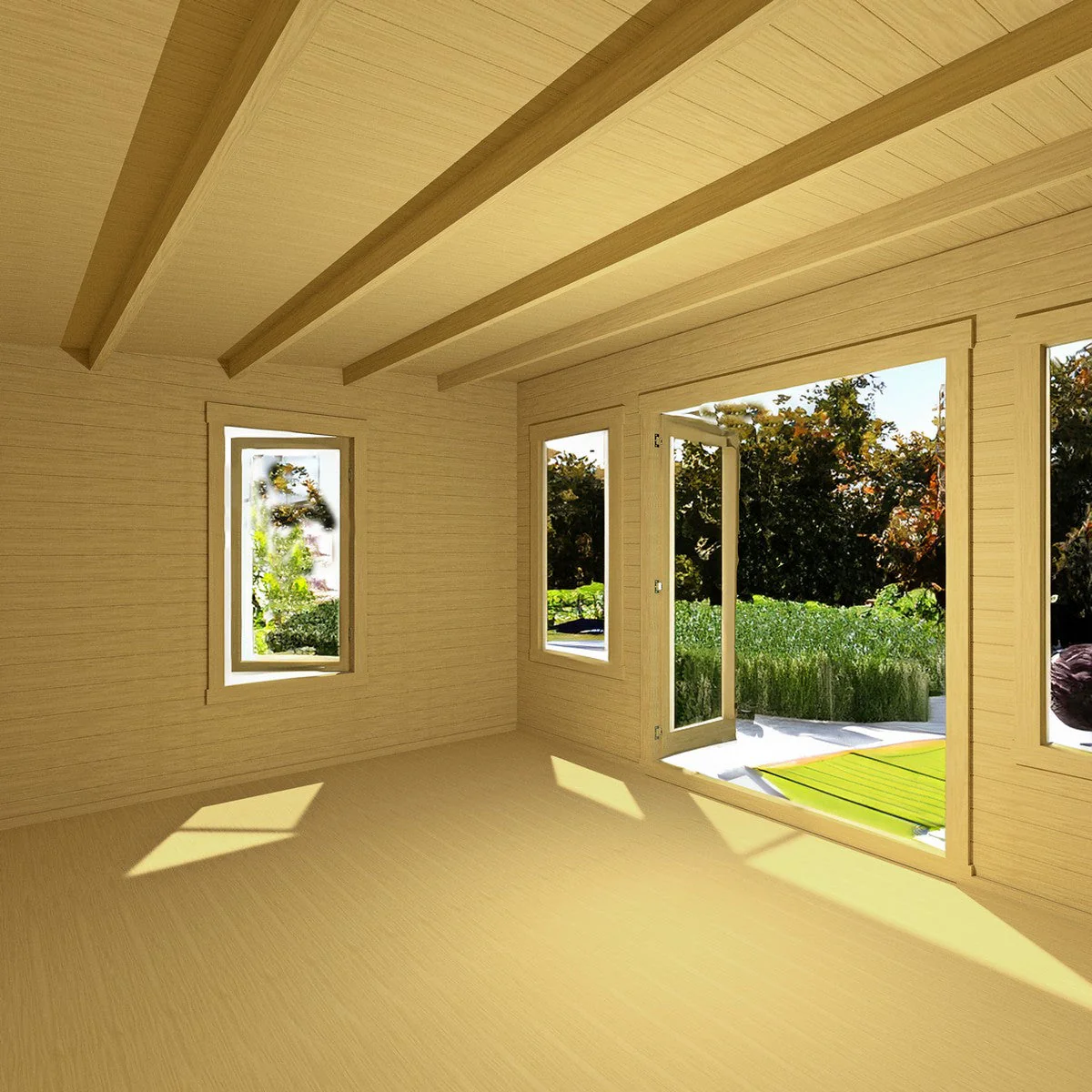Shire Emneth 11' 11" x 9' 9" Pent Log Cabin - Premium 19mm Cladding Log Clad - Image 10