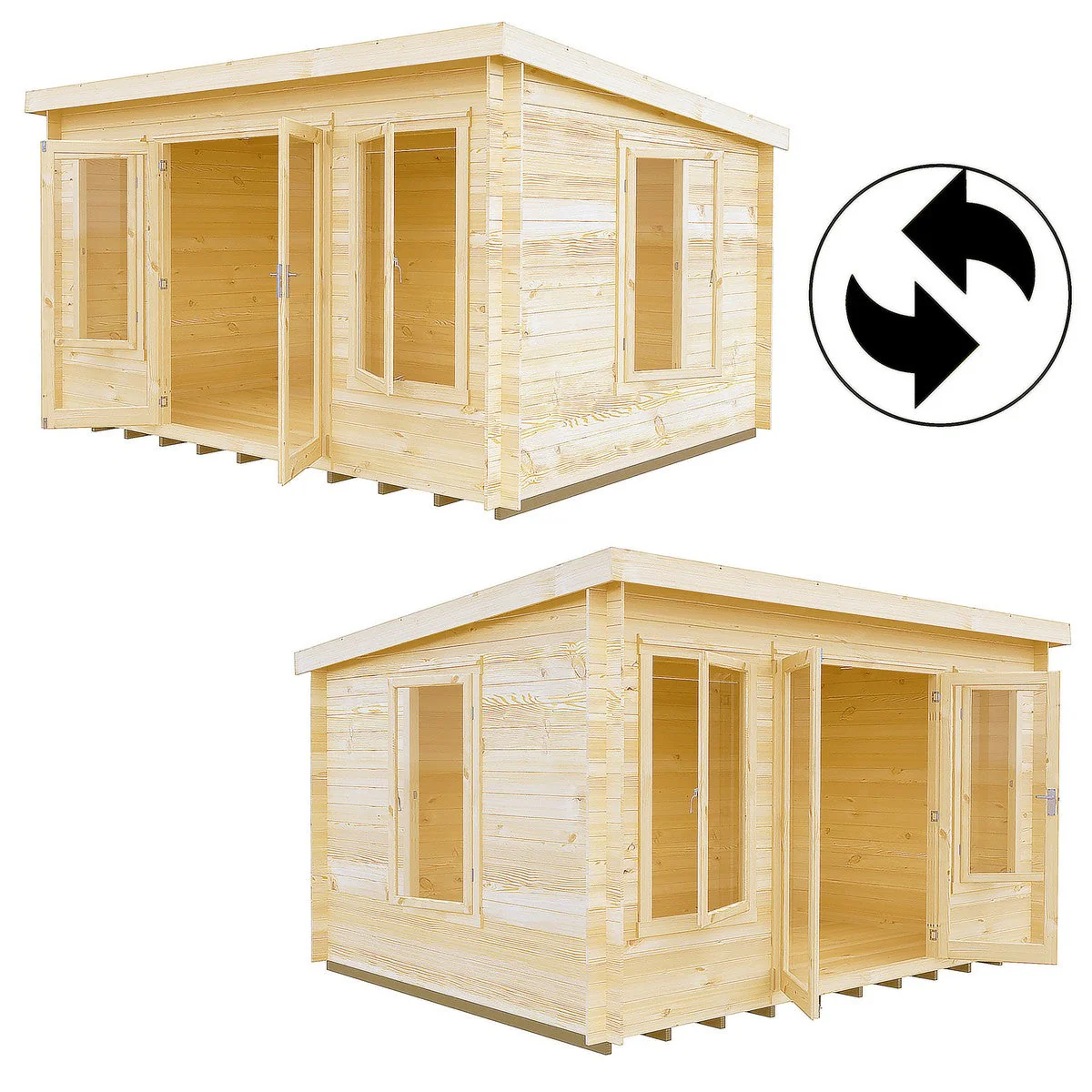 Shire Emneth 11' 11" x 9' 9" Pent Log Cabin - Premium 19mm Cladding Log Clad - Image 7