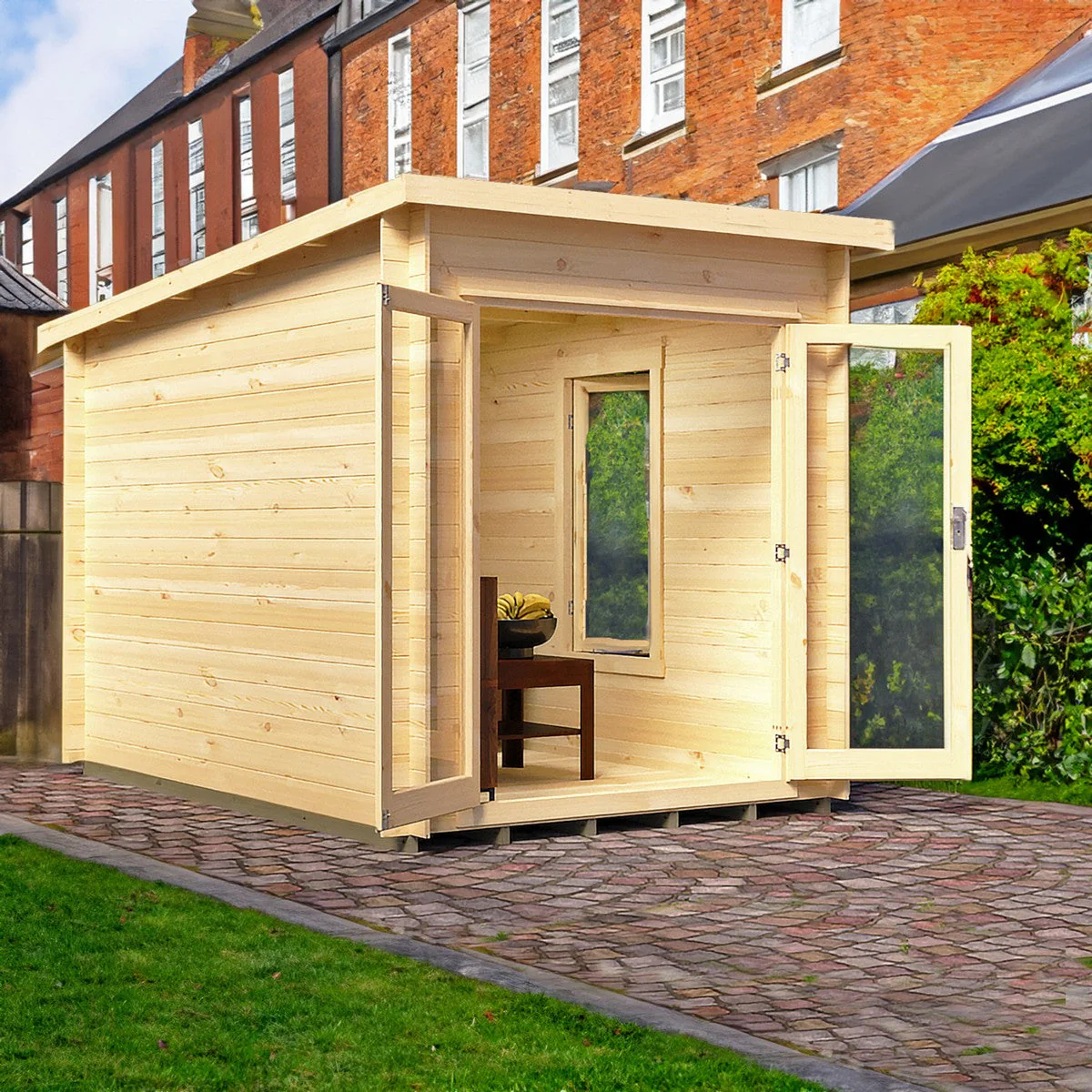 Shire Emneth 6' x 9' 9" Pent Log Cabin - Premium 19mm Cladding Log Clad - Image 2