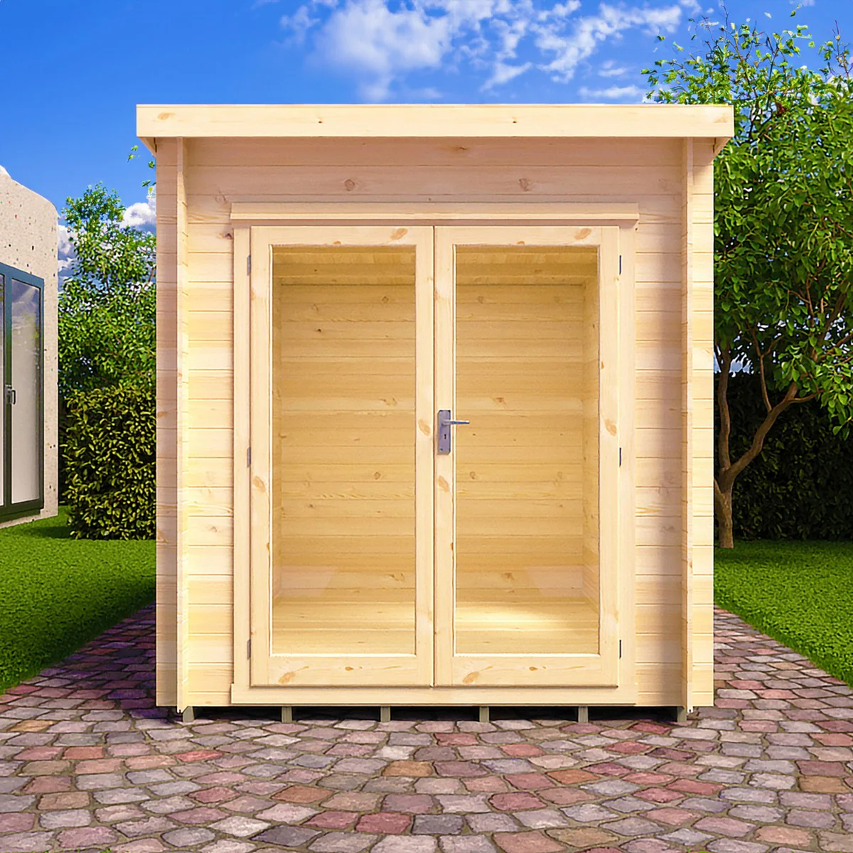 Shire Emneth 6' x 9' 9" Pent Log Cabin - Premium 19mm Cladding Log Clad - Image 8