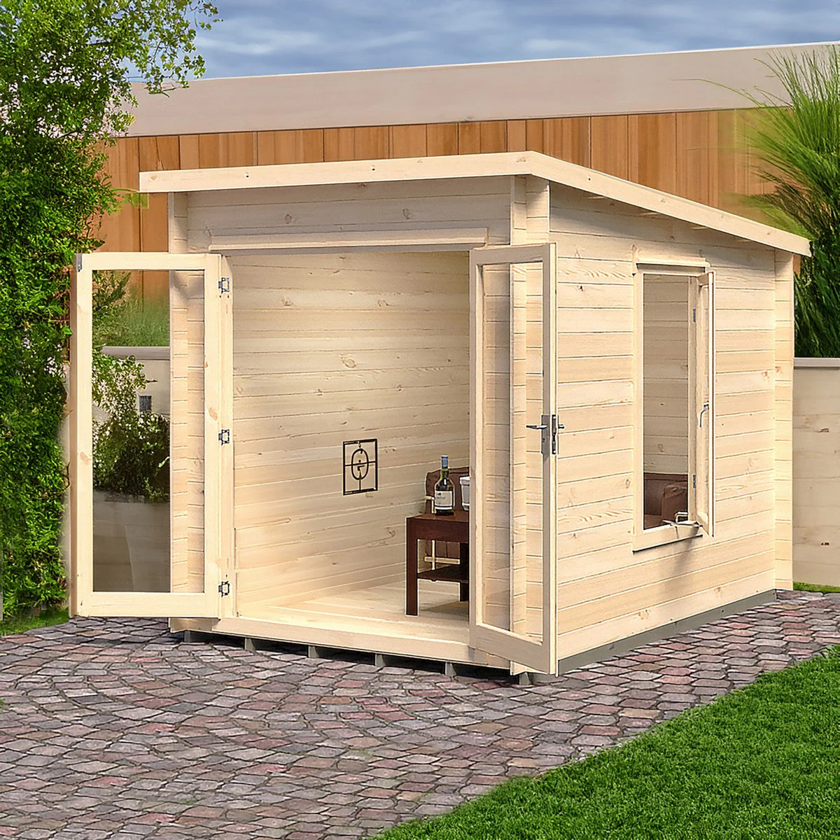 Shire Emneth 6' x 9' 9" Pent Log Cabin - Premium 19mm Cladding Log Clad - Image 9