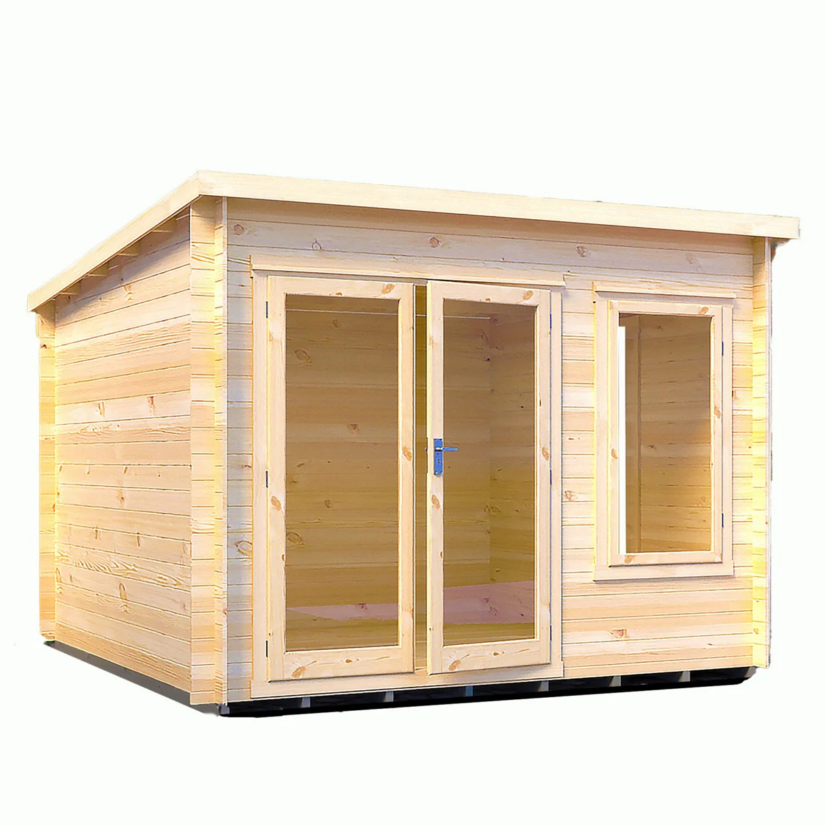 Shire Emneth 9' x 9' 9" Pent Log Cabin - Premium 19mm Cladding Log Clad - Image 10