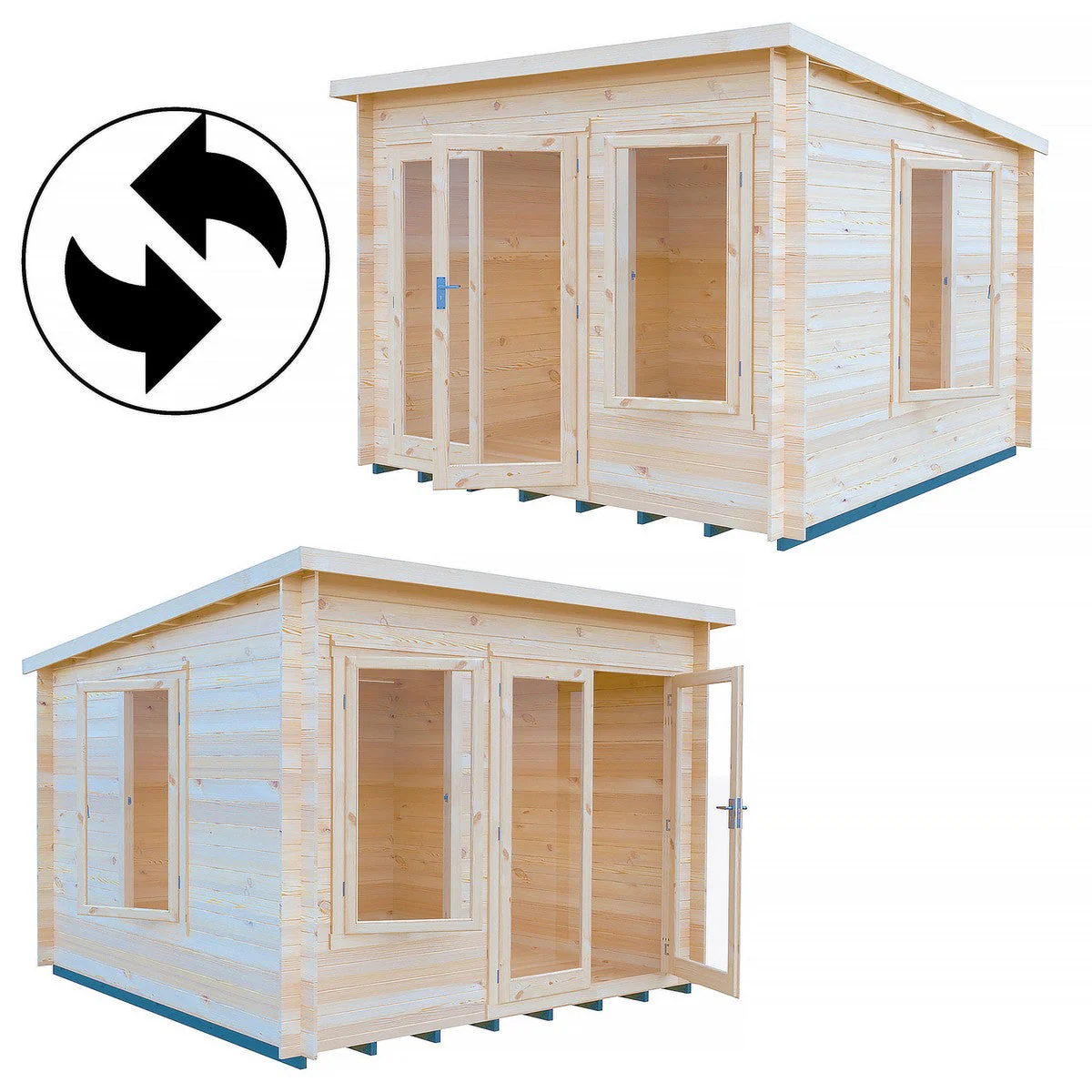 Shire Emneth 9' x 9' 9" Pent Log Cabin - Premium 19mm Cladding Log Clad - Image 7