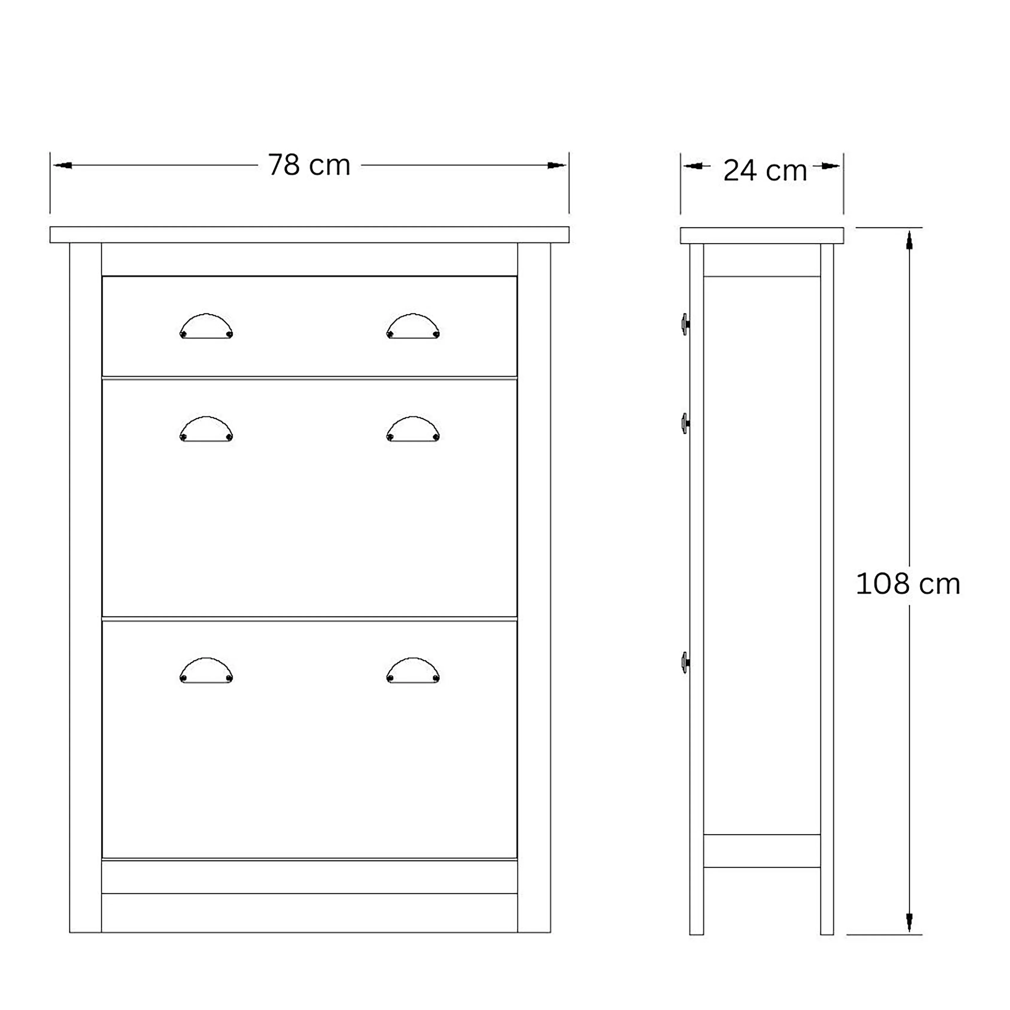 Lancaster Tall Shoe Storage Black 2 Doors 4 Shelves 1 Drawer - Image 6