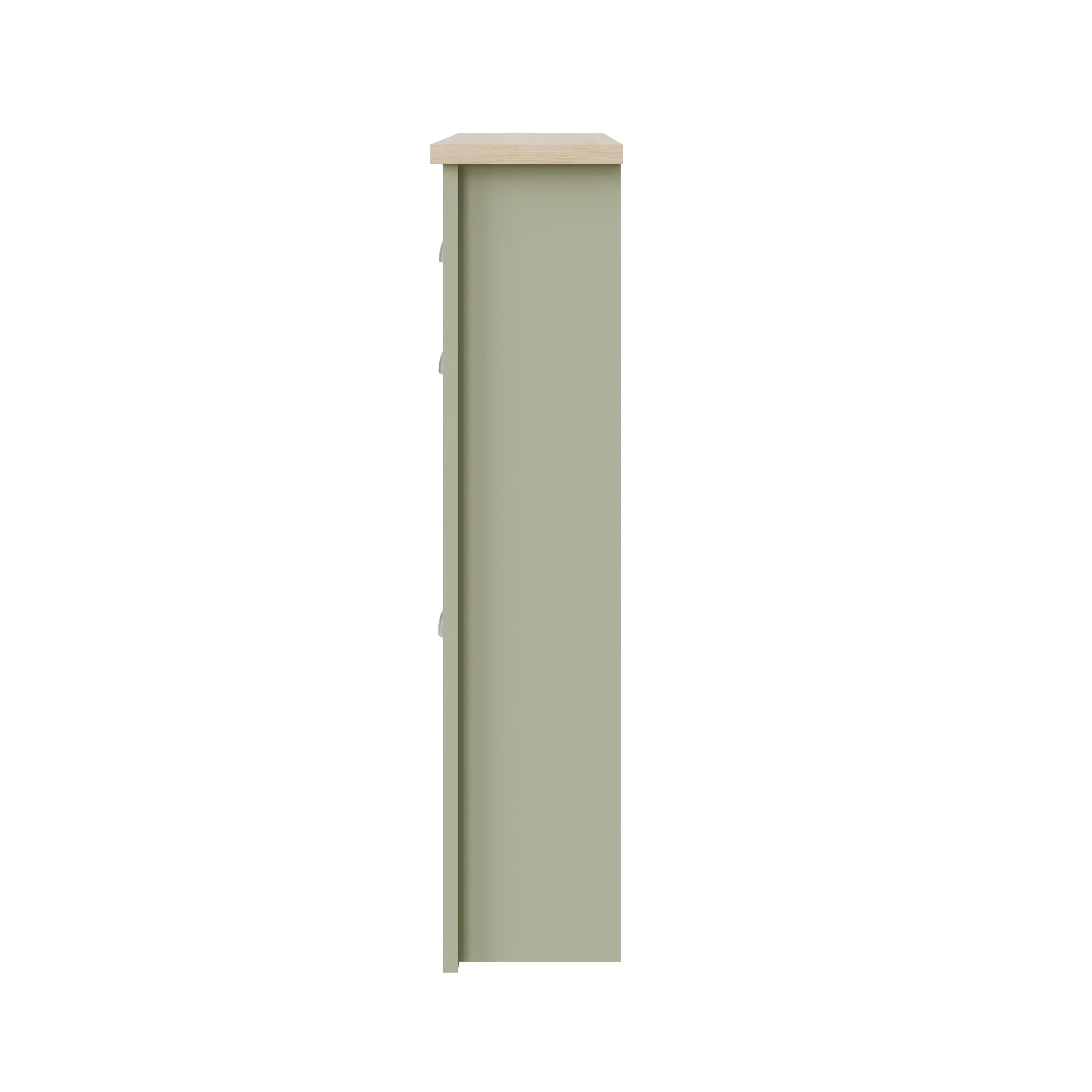 Lancaster Tall Shoe Storage Green 2 Doors 4 Shelves 1 Drawer - Image 4