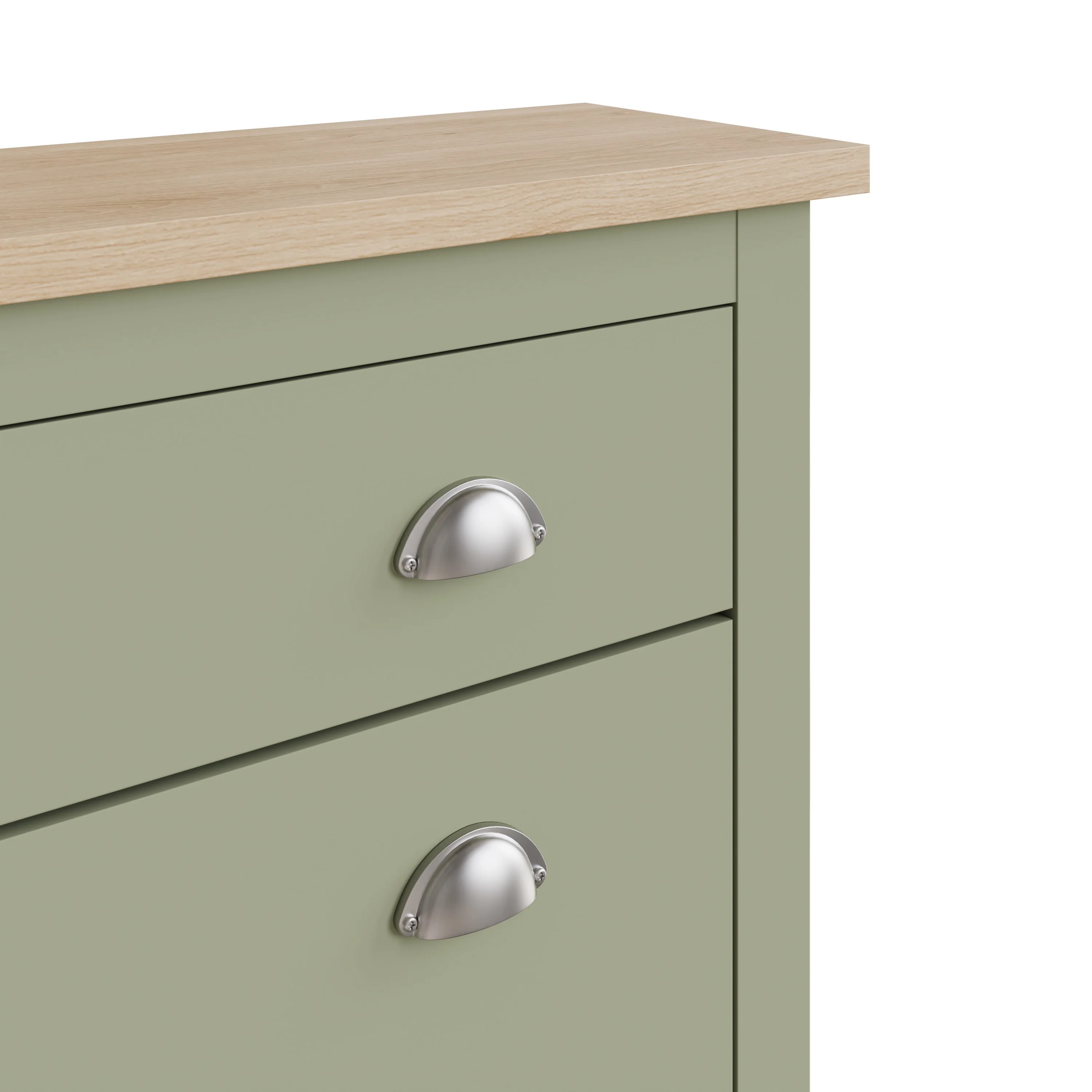 Lancaster Tall Shoe Storage Green 2 Doors 4 Shelves 1 Drawer - Image 5