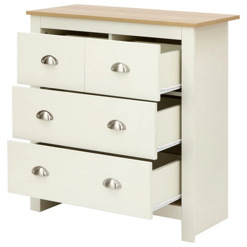 Lancaster Chest of Drawers Cream 4 Drawers - Image 7