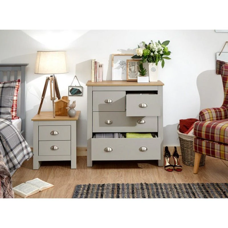 Lancaster Chest of Drawers Grey 4 Drawers - Image 2