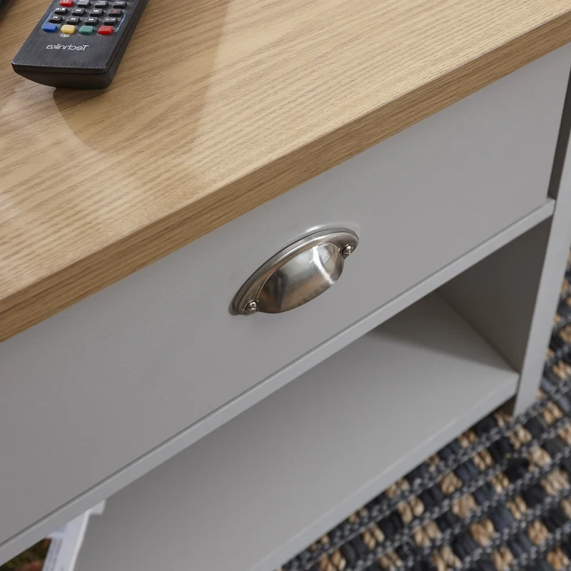 Lancaster Coffee Table Grey 1 Shelf 2 Drawers - Image 8
