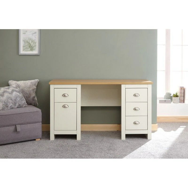 Lancaster Desk Cream 4 Drawers 1 Door - Image 2
