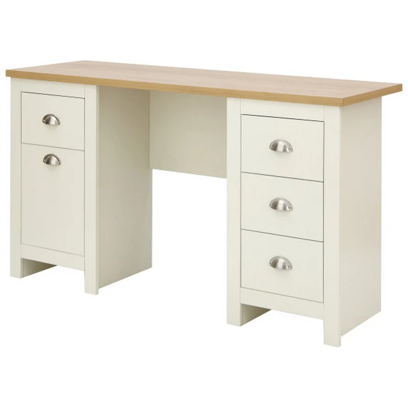 Lancaster Desk Cream 4 Drawers 1 Door - Image 9