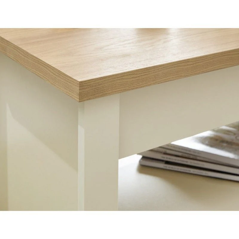 Lancaster Extending Coffee Table Cream 1 Shelf 105cm - Image 3