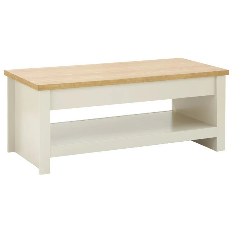 Lancaster Extending Coffee Table Cream 1 Shelf 105cm - Image 8