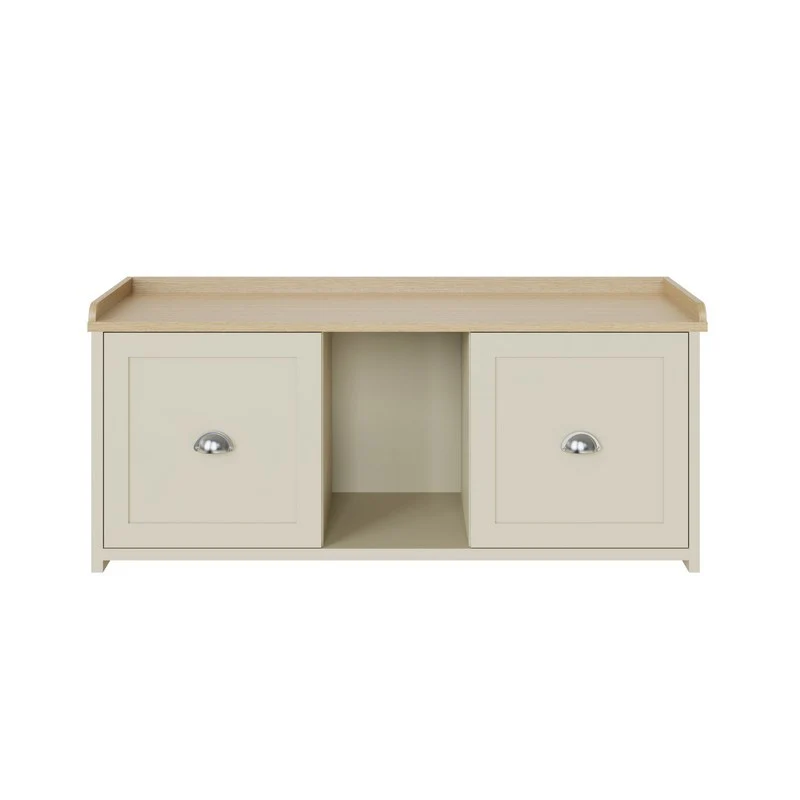 Lancaster Hall Bench Cream 2 Shelves - Image 5