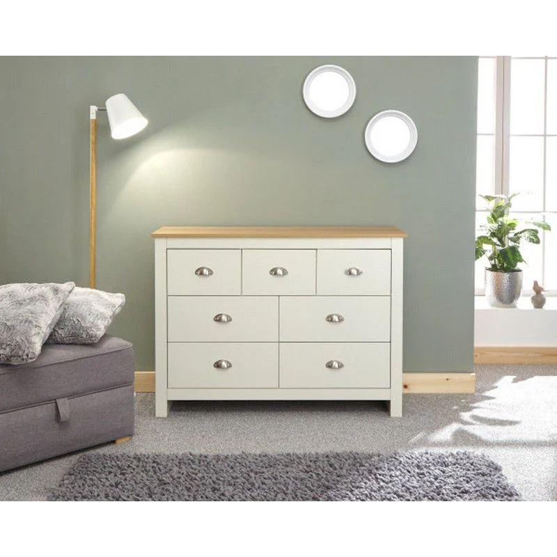 Lancaster Large Chest of Drawers Cream 7 Drawers - Image 2