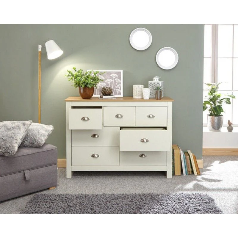 Lancaster Large Chest of Drawers Cream 7 Drawers - Image 3