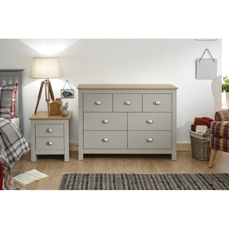 Lancaster Large Chest of Drawers Grey 7 Drawers - Image 2