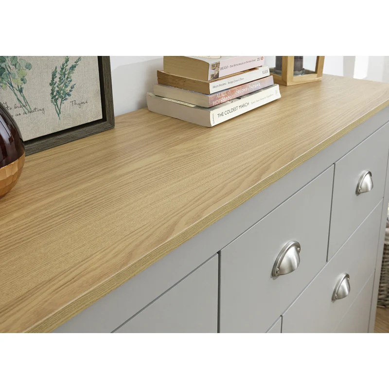 Lancaster Large Chest of Drawers Grey 7 Drawers - Image 3