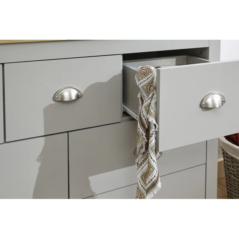 Lancaster Large Chest of Drawers Grey 7 Drawers - Image 4