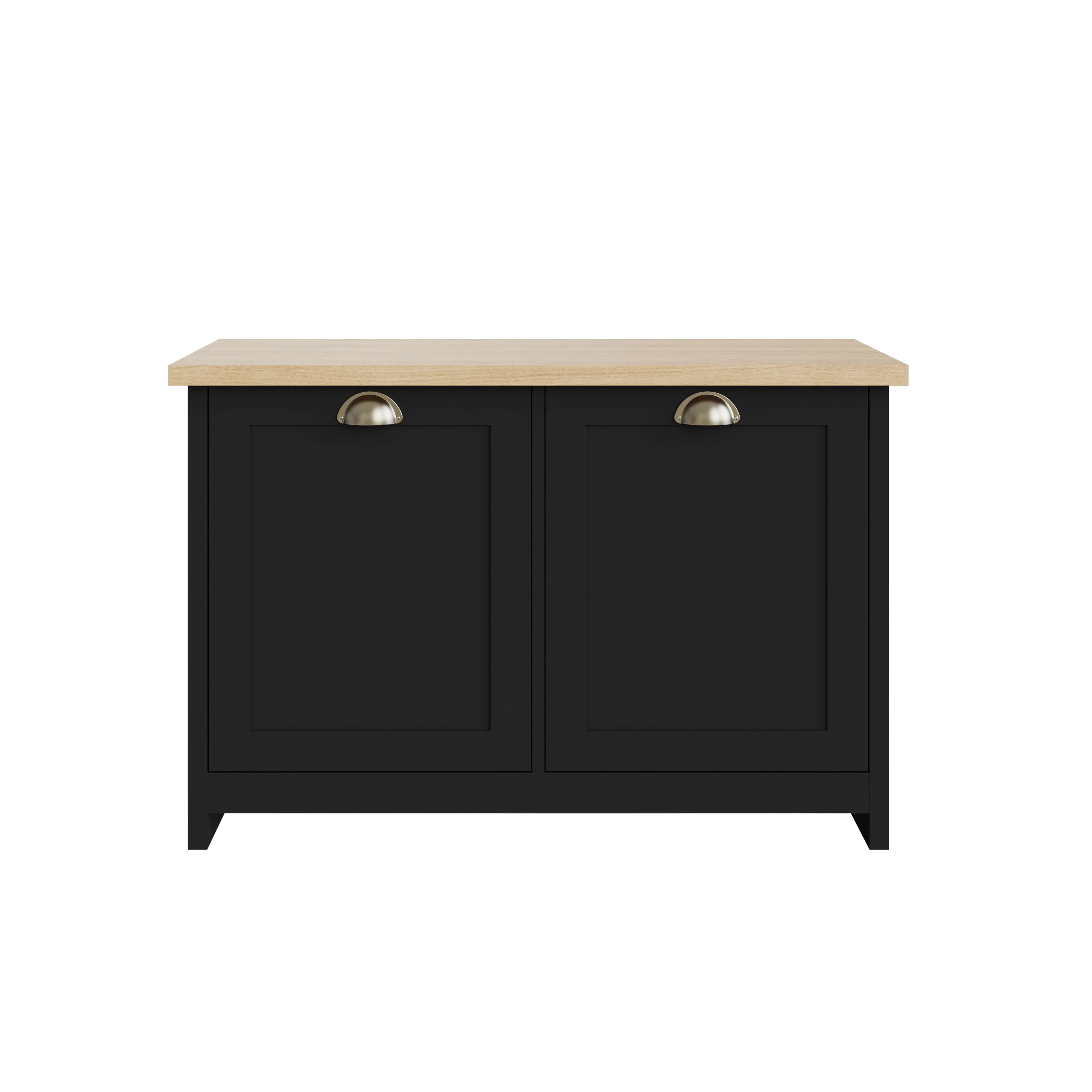 Lancaster Shoe Storage Black & Oak 2 Doors 4 Shelves - Image 3