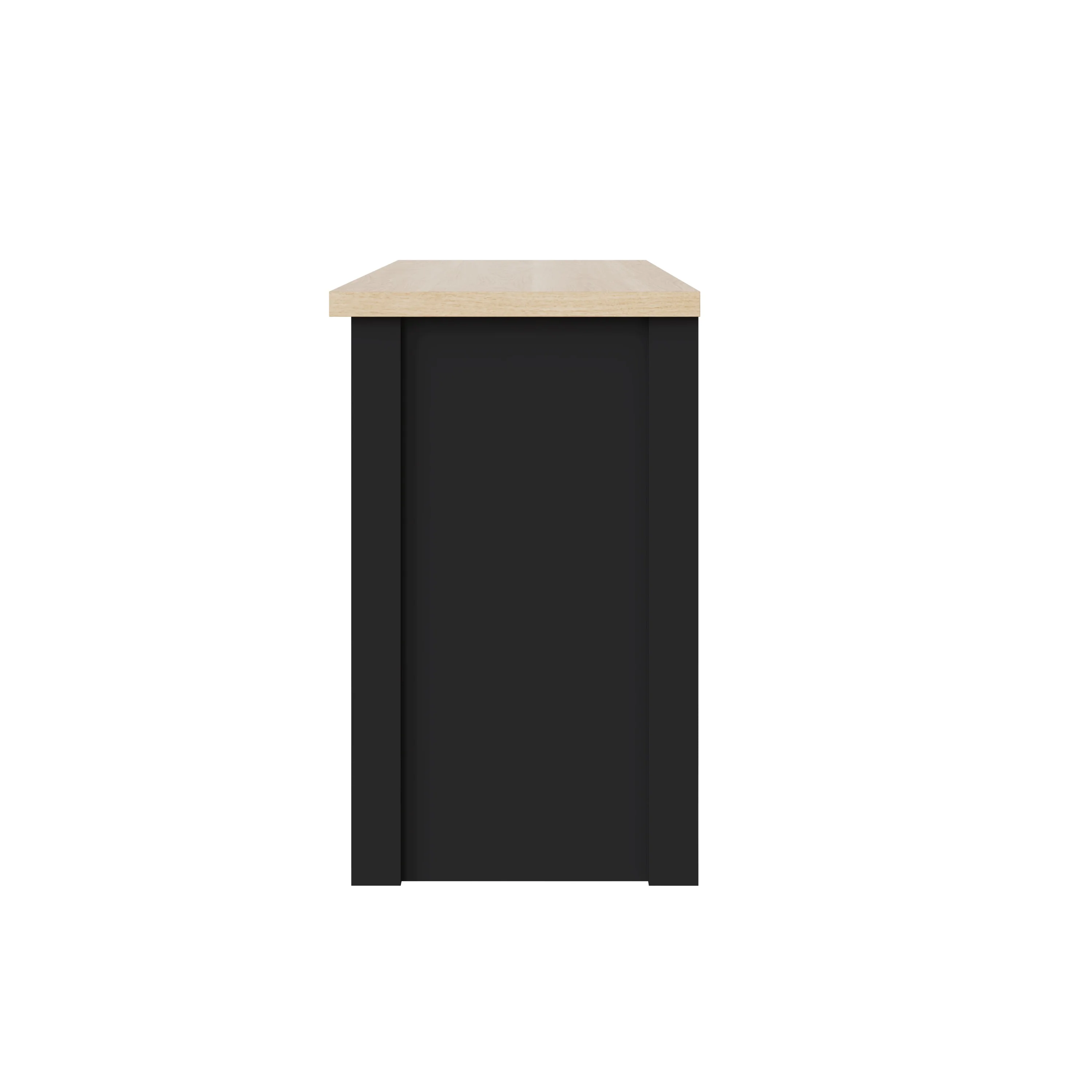 Lancaster Shoe Storage Black & Oak 2 Doors 4 Shelves - Image 4