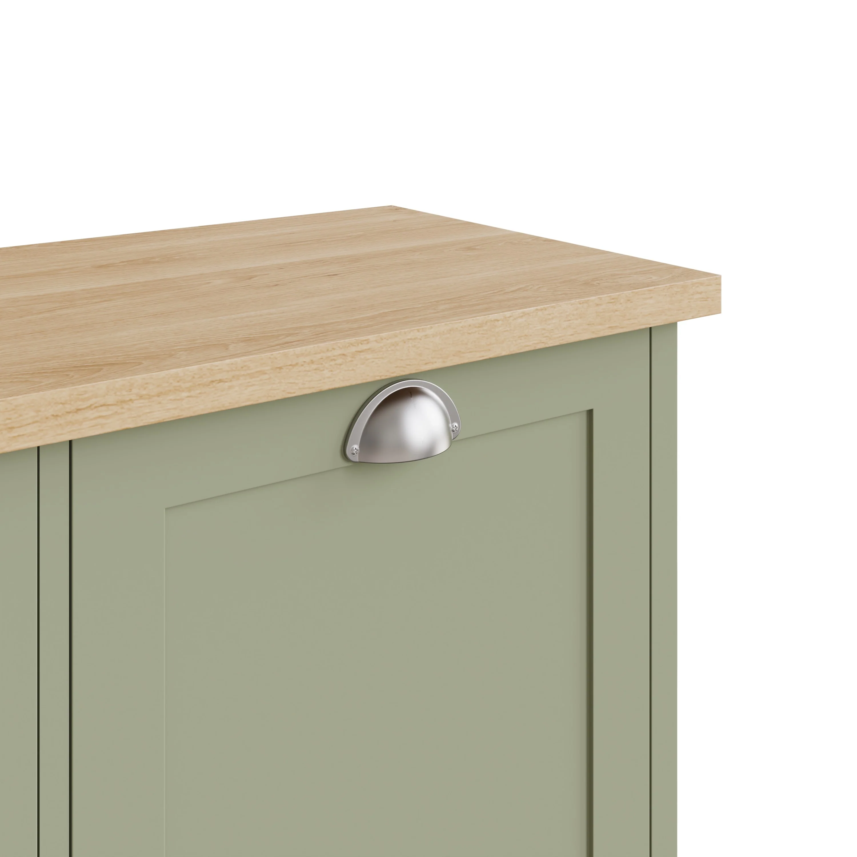 Lancaster Shoe Storage Green & Oak 2 Doors 4 Shelves - Image 5